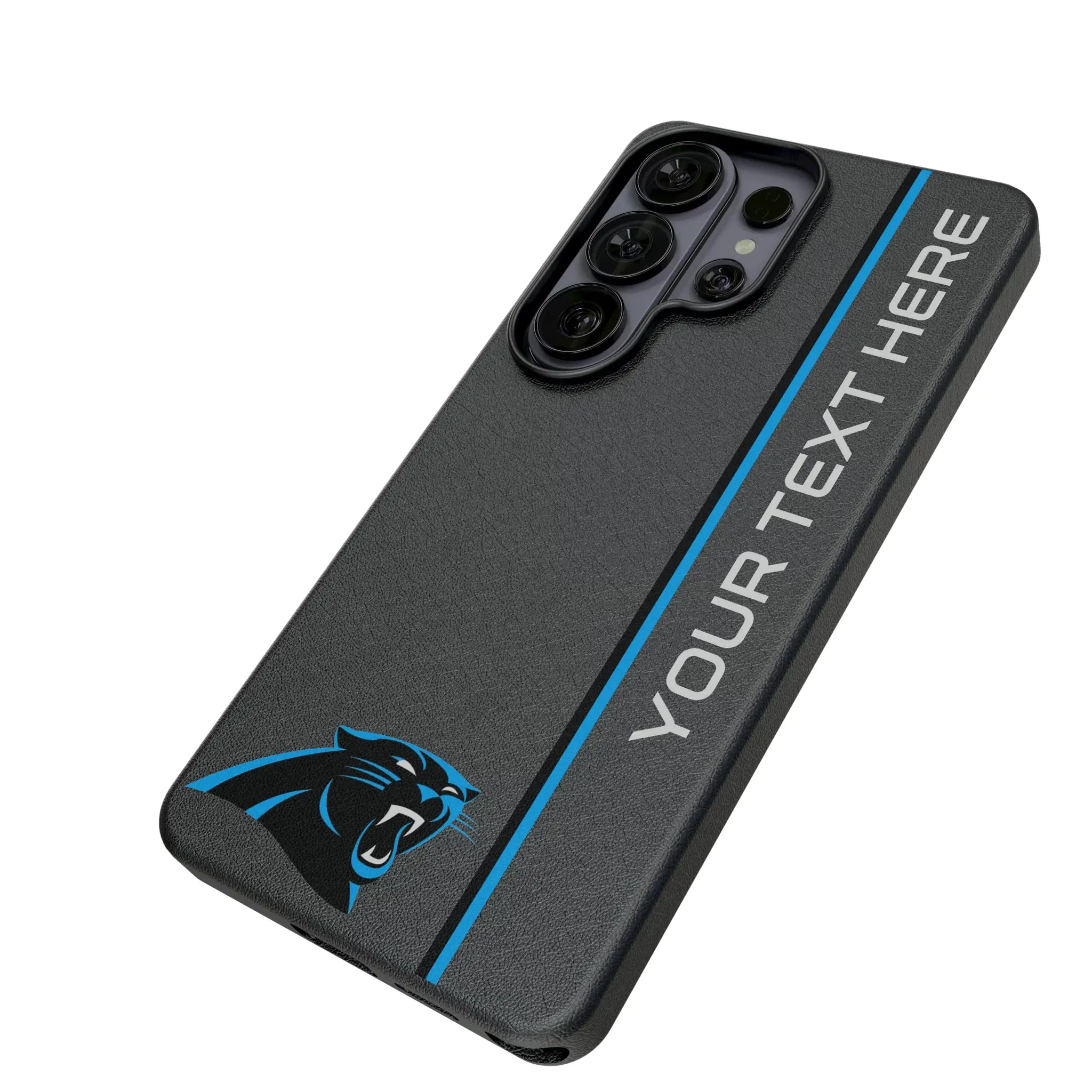 Carolina Panthers Personalized Sidebard Galaxy MagSafe Compatible Phone Case for Samsung Galaxy - Isometric View#Device_Galaxy S26 Ultra