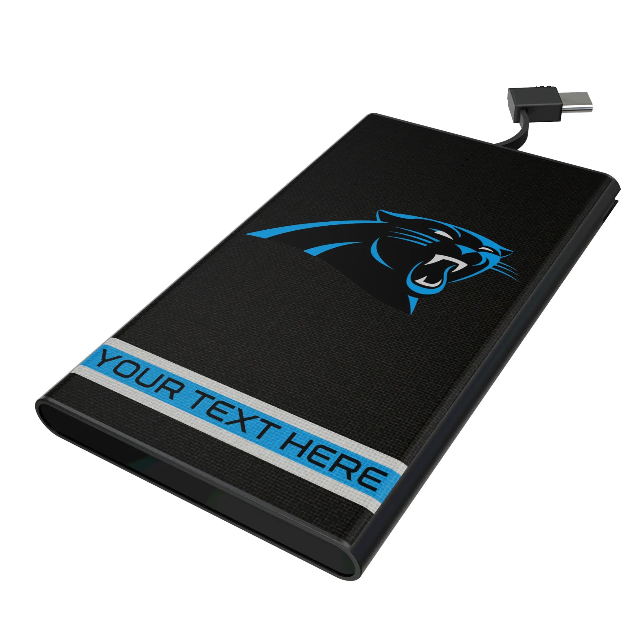 Carolina Panthers Personalized Stripe 5000mAh Flat Power Bank