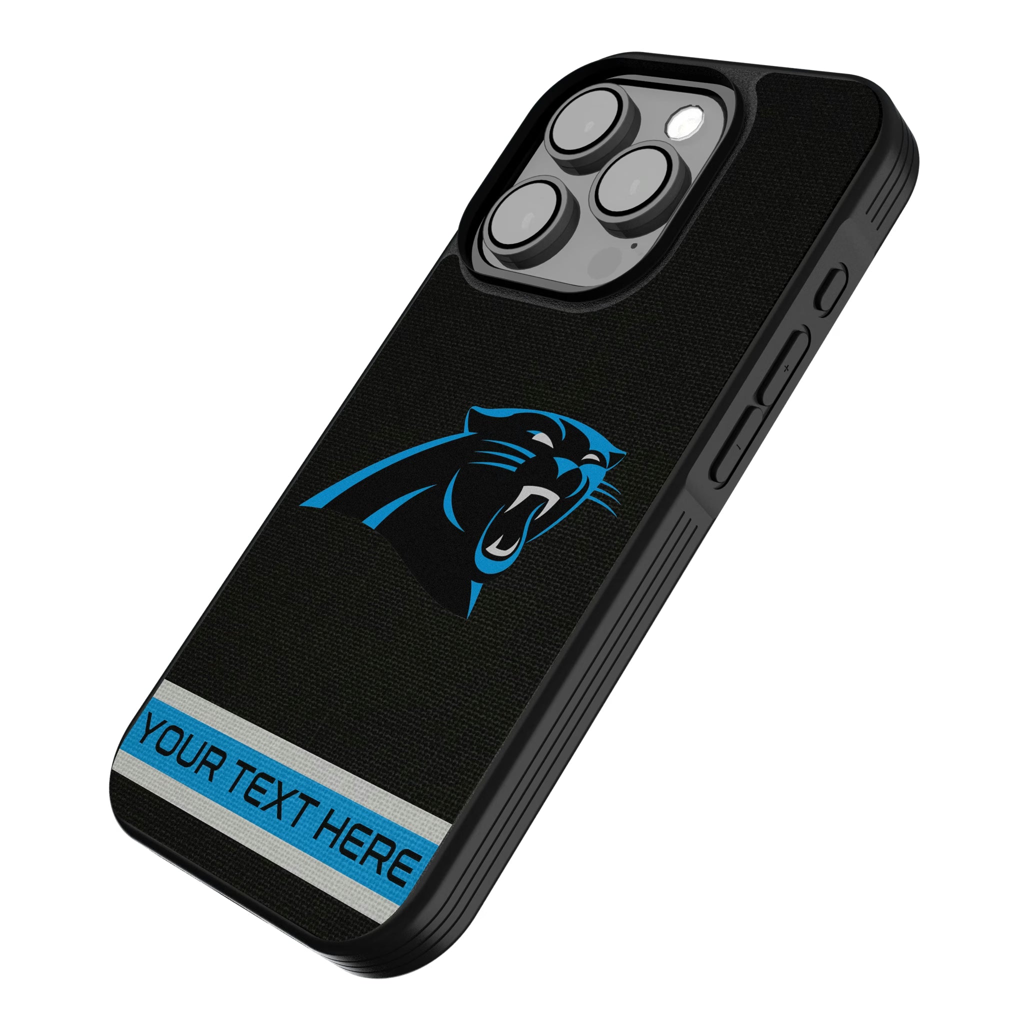 Carolina Panthers Personalized Stripe iPhone Bump Phone Case for Apple iPhone - Isometric View