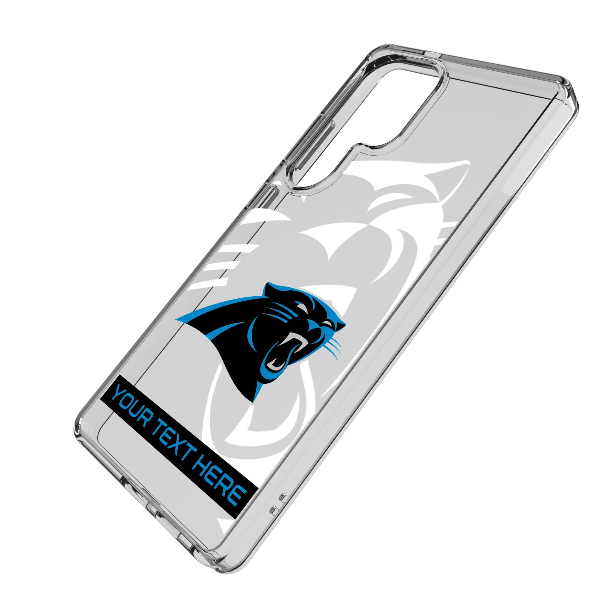 Carolina Panthers Personalized Tilt Galaxy Clear Phone Case for Samsung Galaxy - Isometric View