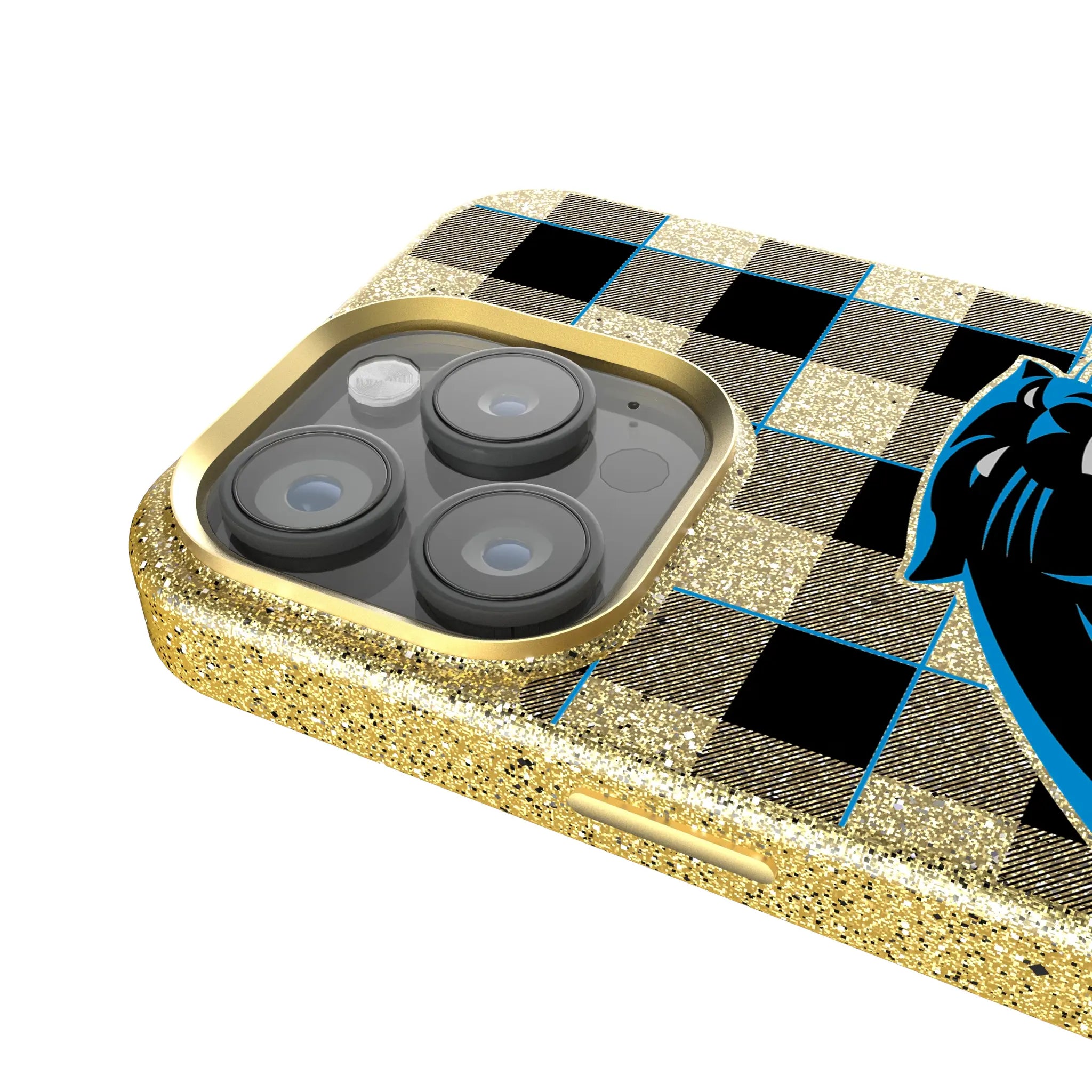 Carolina Panthers Plaid iPhone Bling Phone Case for Apple iPhone - Detail