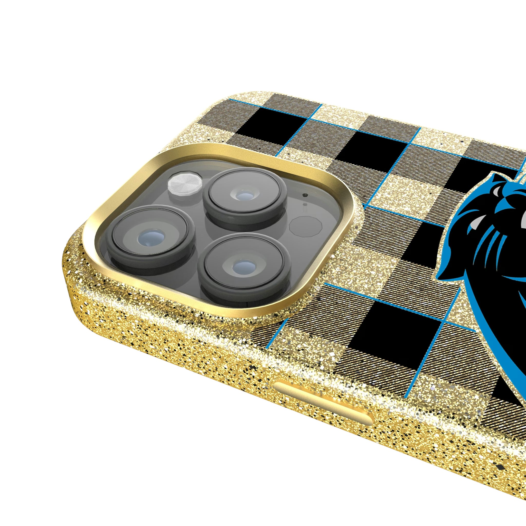 Carolina Panthers Plaid iPhone Bling Phone Case for Apple iPhone - Detail
