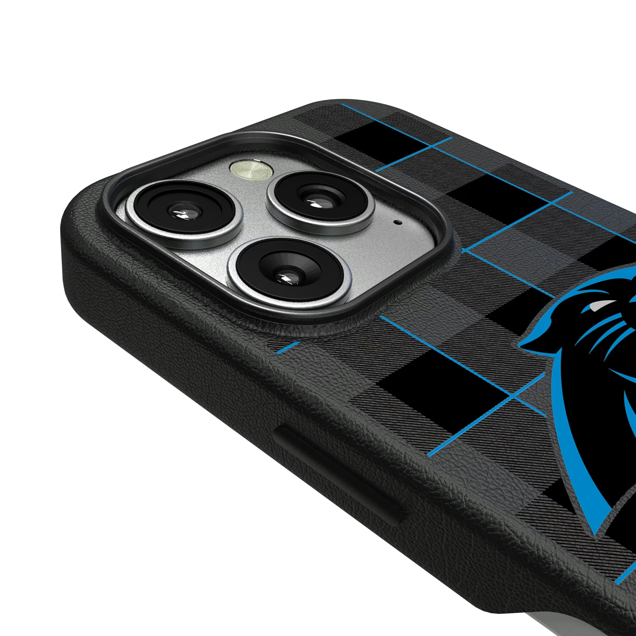 Carolina Panthers Plaid iPhone MagSafe Compatible Phone Case for Apple iPhone - Detail