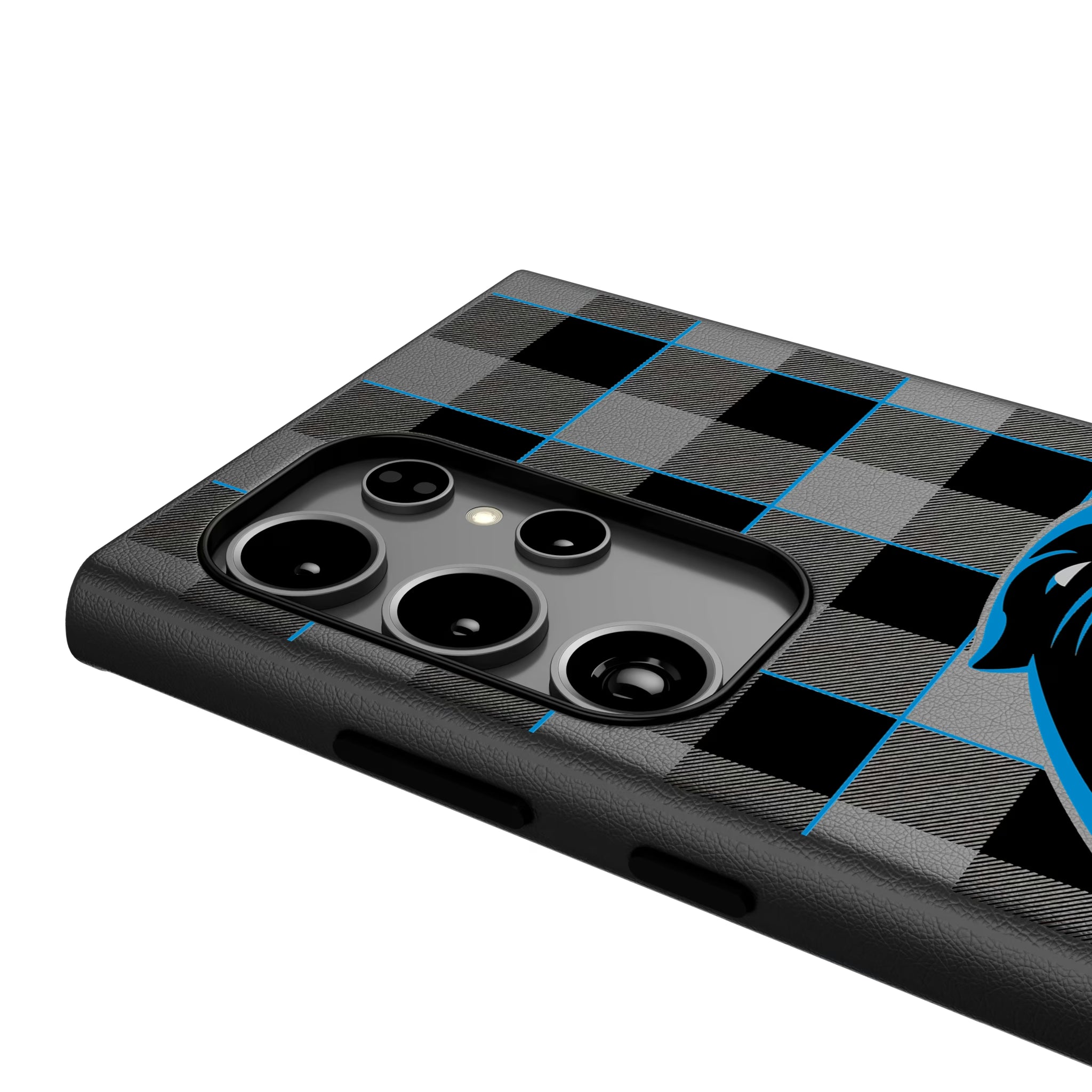 Carolina Panthers Plaid Galaxy MagSafe Compatible Phone Case for Samsung Galaxy - Detail