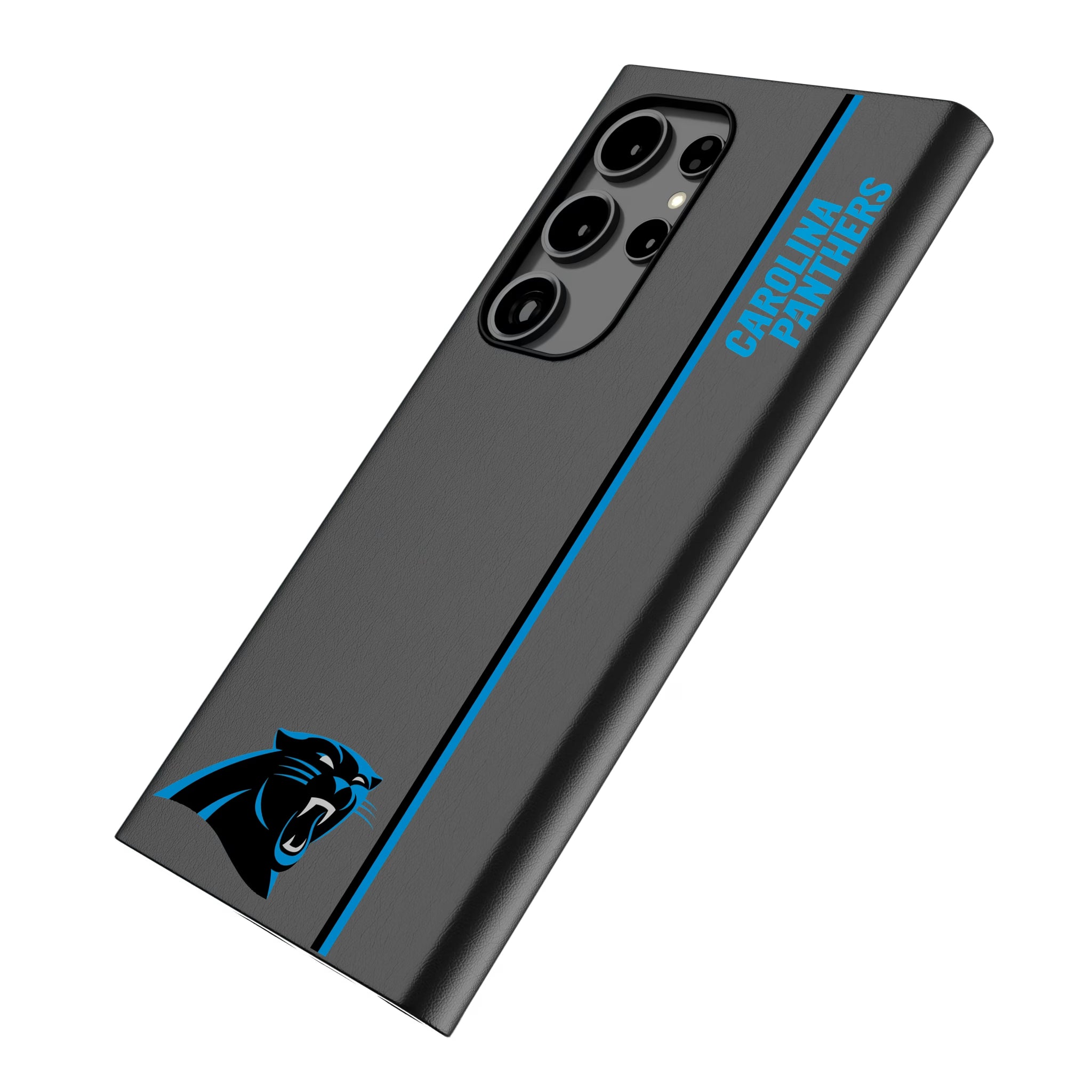 Carolina Panthers Sidebar Galaxy MagSafe Compatible Phone Case for Samsung Galaxy - Isometric View