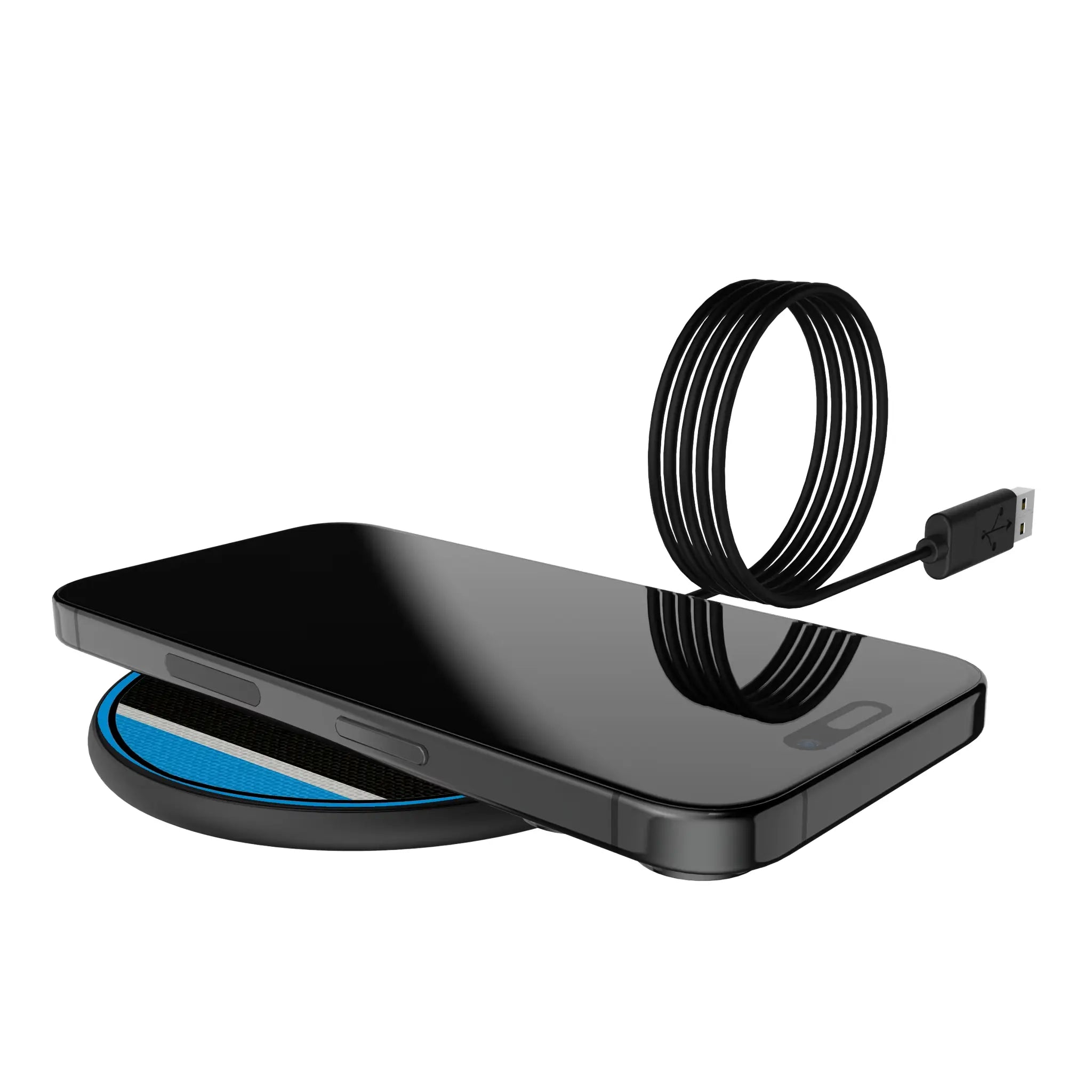 Carolina Panthers Stripe 15-Watt Wireless Charger - Lifestyle