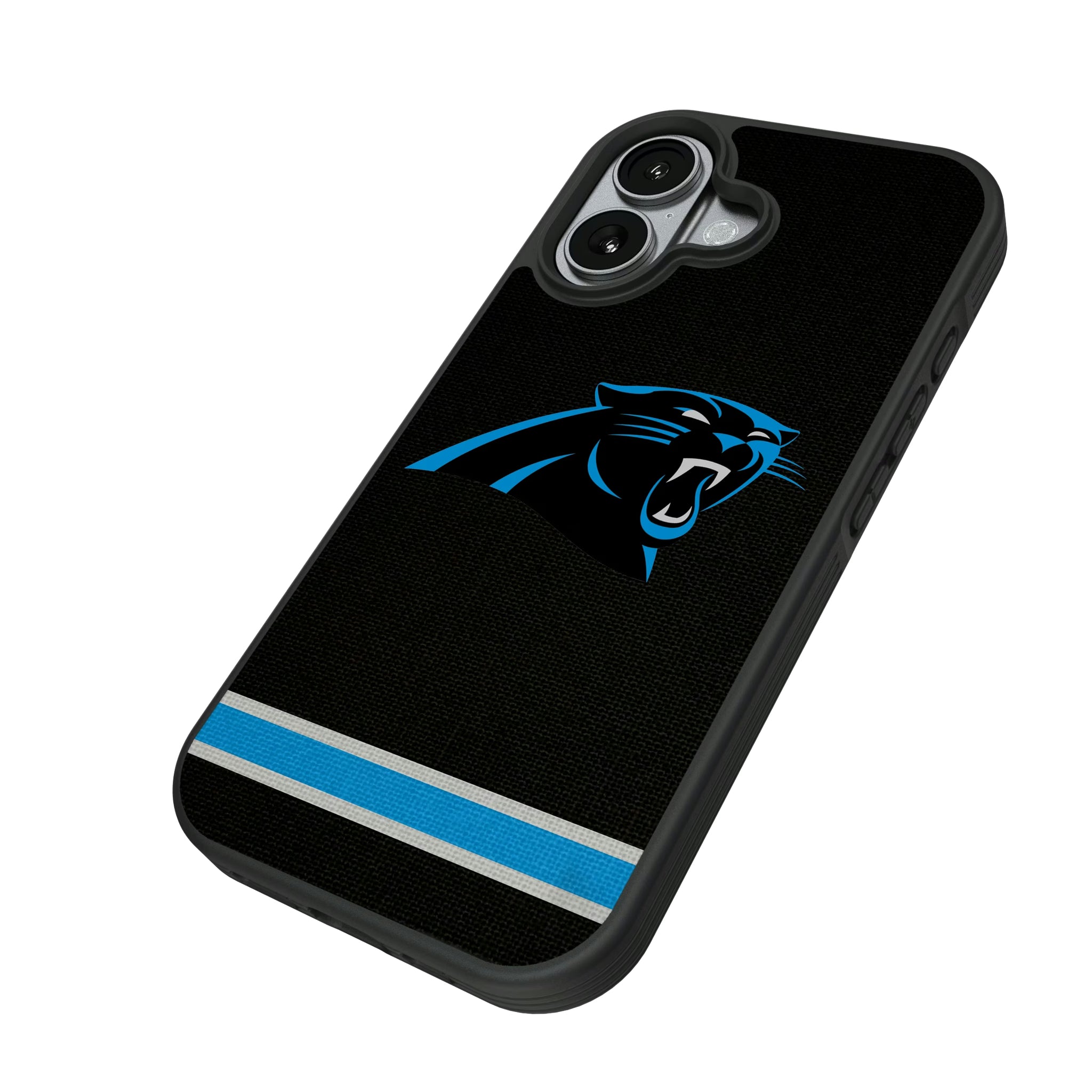 Carolina Panthers Stripe iPhone Bump Phone Case for Apple iPhone - Isometric View#Device_iPhone 17