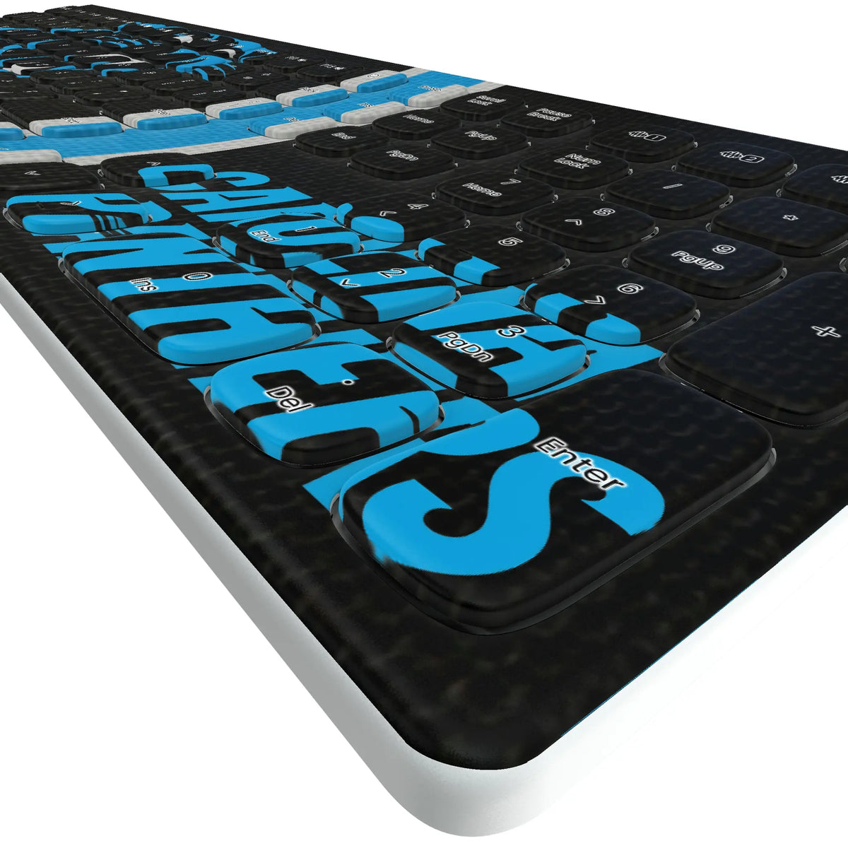 Carolina Panthers Stripe KKB605 Curved Wireless Keyboard - Detail