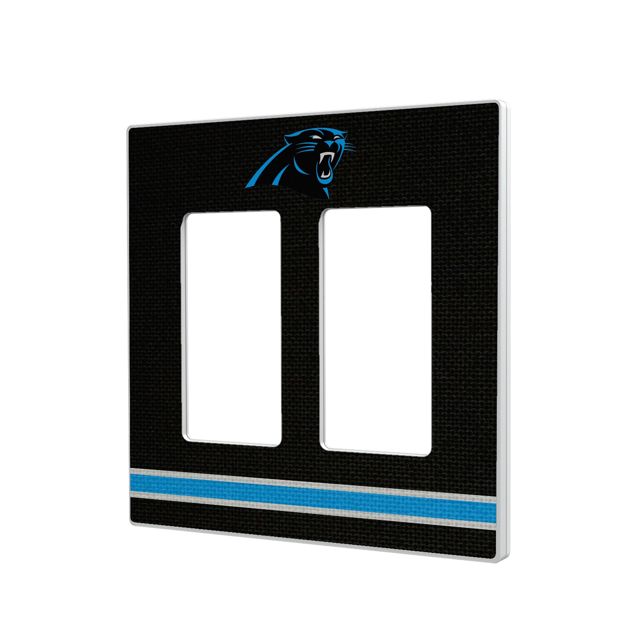 Carolina Panthers Stripe Hidden-Screw Light Switch Plate#Style_Double Rocker