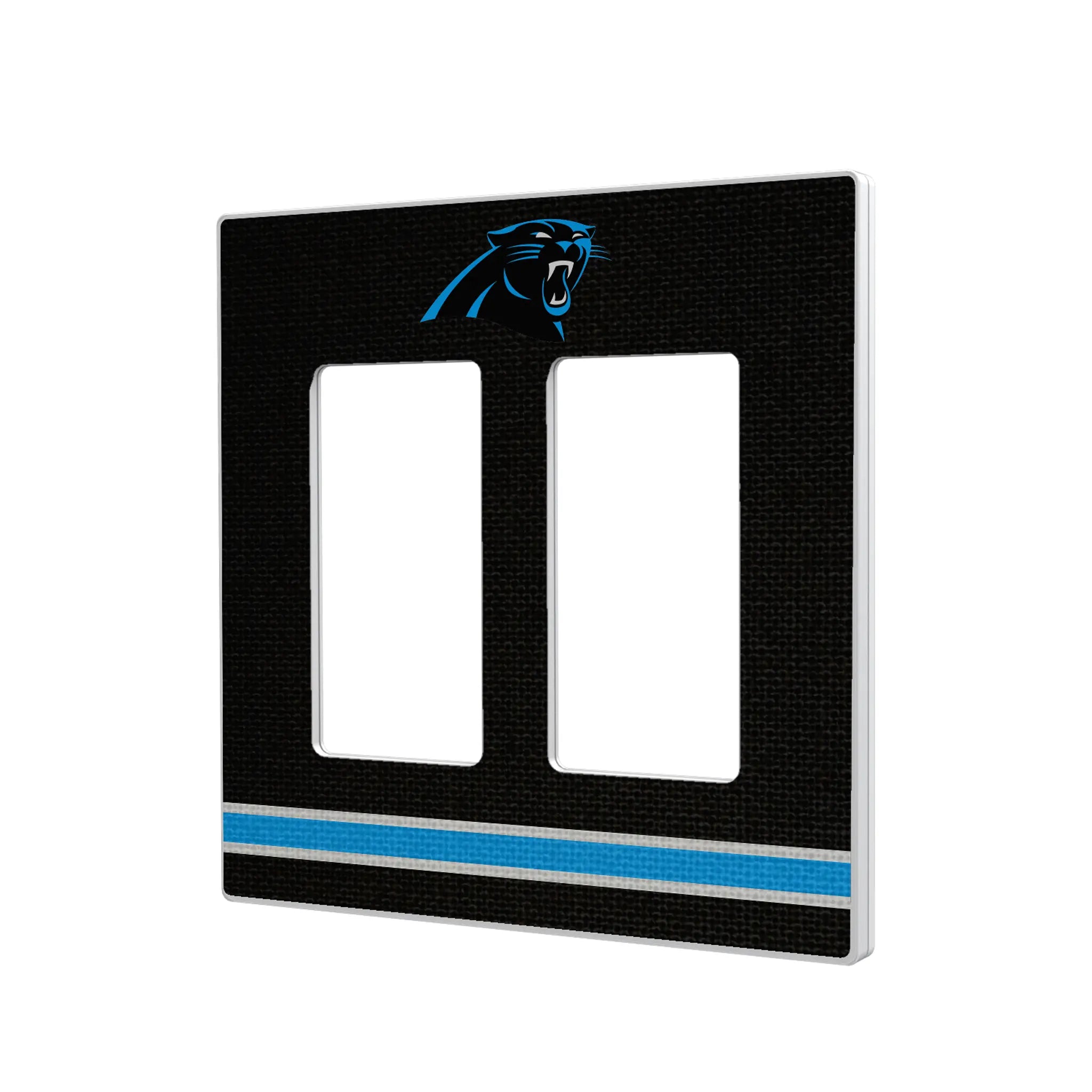 Carolina Panthers Stripe Hidden-Screw Light Switch Plate#Style_Double Rocker