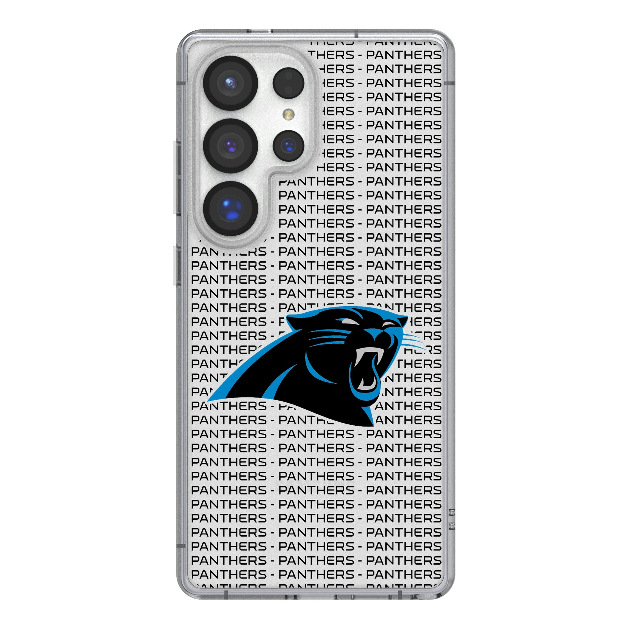 Carolina Panthers Text Backdrop Galaxy Clear Phone Case for Samsung Galaxy