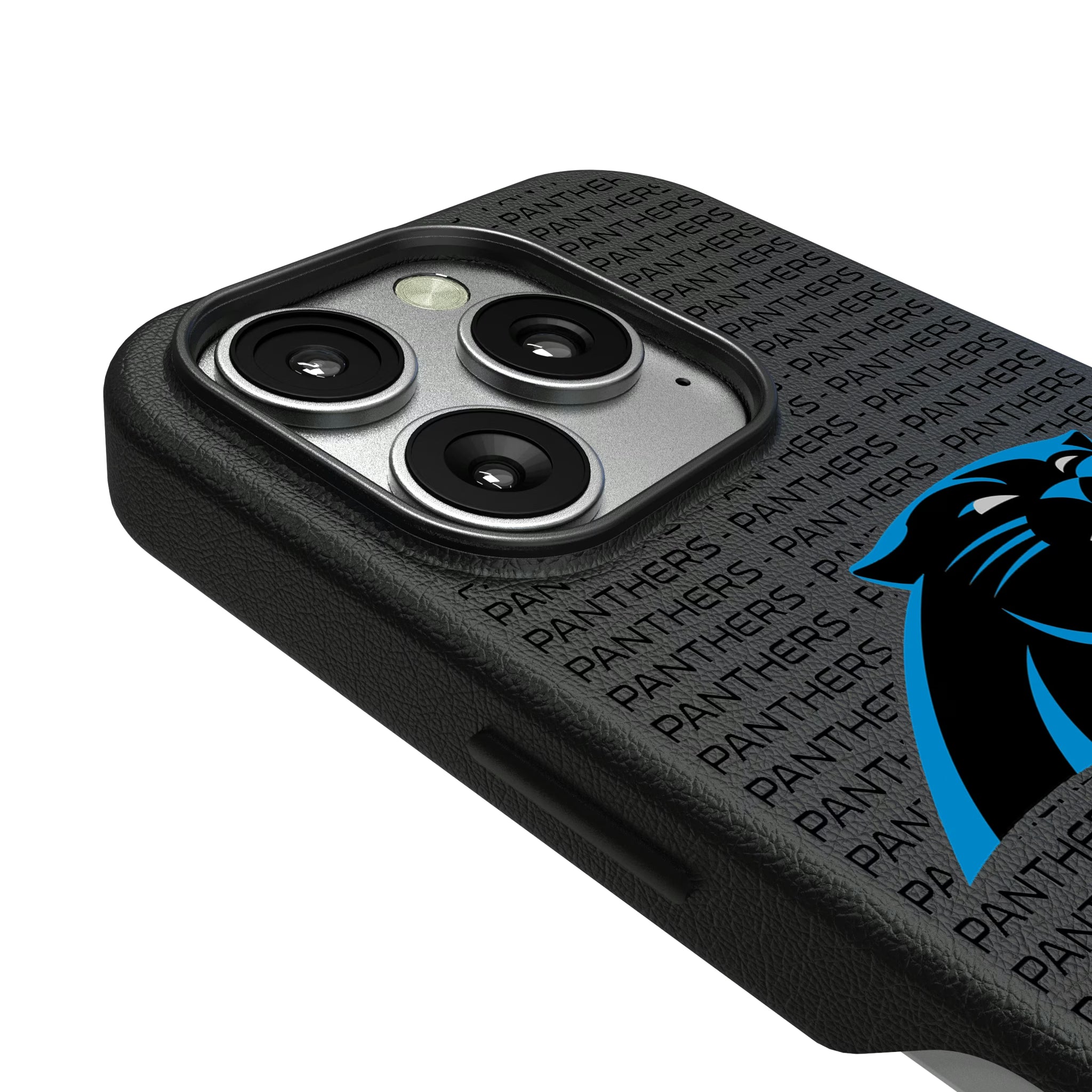 Carolina Panthers Text Backdrop iPhone MagSafe Compatible Phone Case for Apple iPhone - Detail