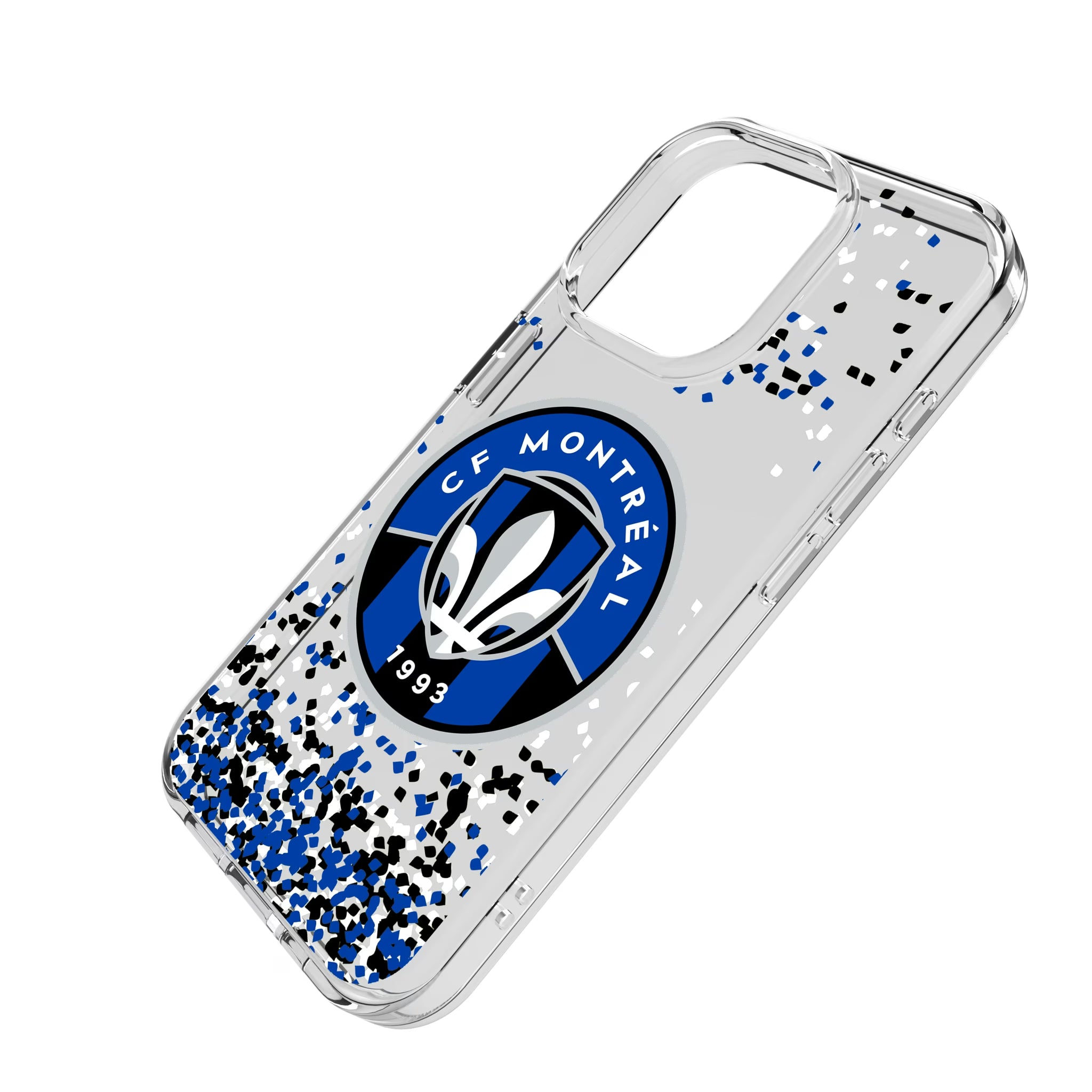 CF Montreal Confetti iPhone Clear Phone Case for Apple iPhone - Isometric View