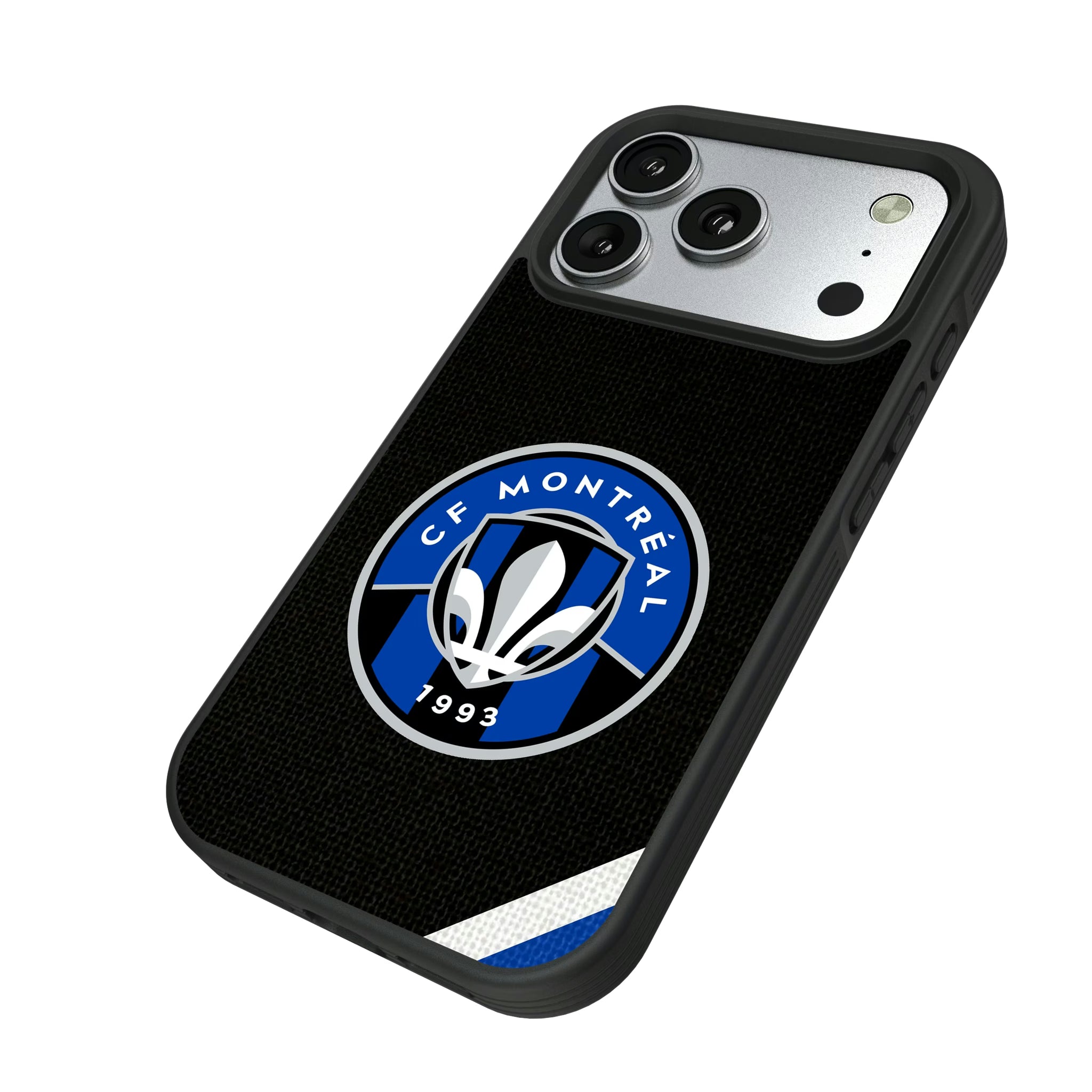 CF Montreal Diagonal Stripe iPhone Bump Phone Case for Apple iPhone - Isometric View#Device_iPhone 17 Pro