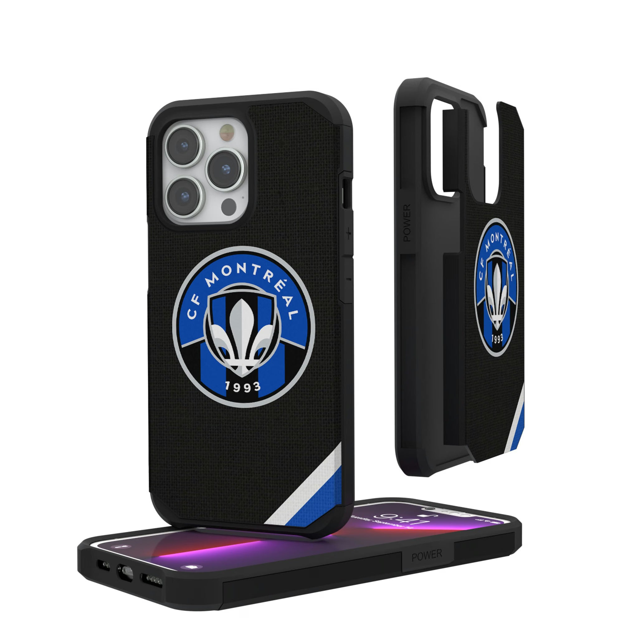 CF Montreal Diagonal Stripe iPhone Rugged Phone Case for Apple iPhone