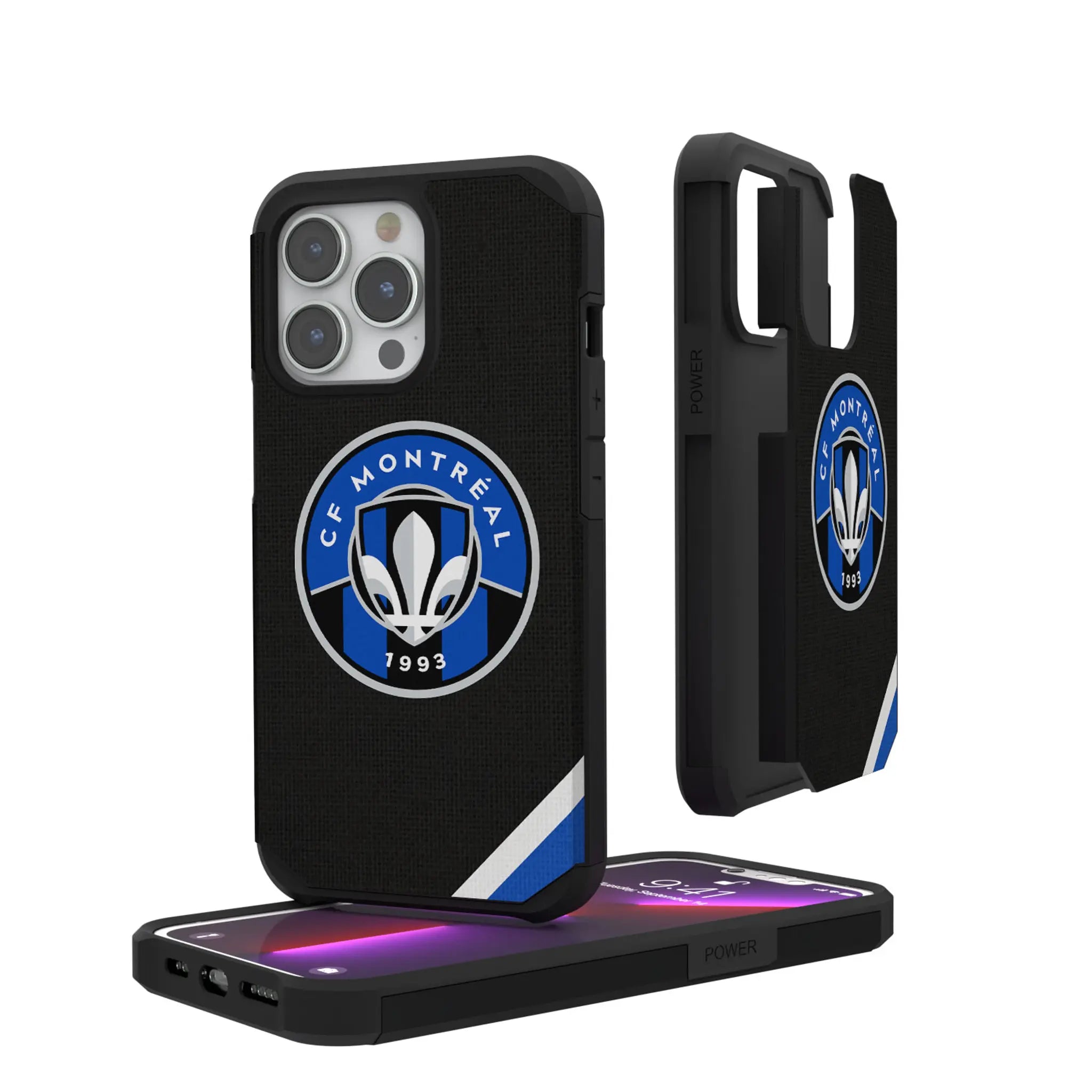 CF Montreal Diagonal Stripe iPhone Rugged Phone Case for Apple iPhone