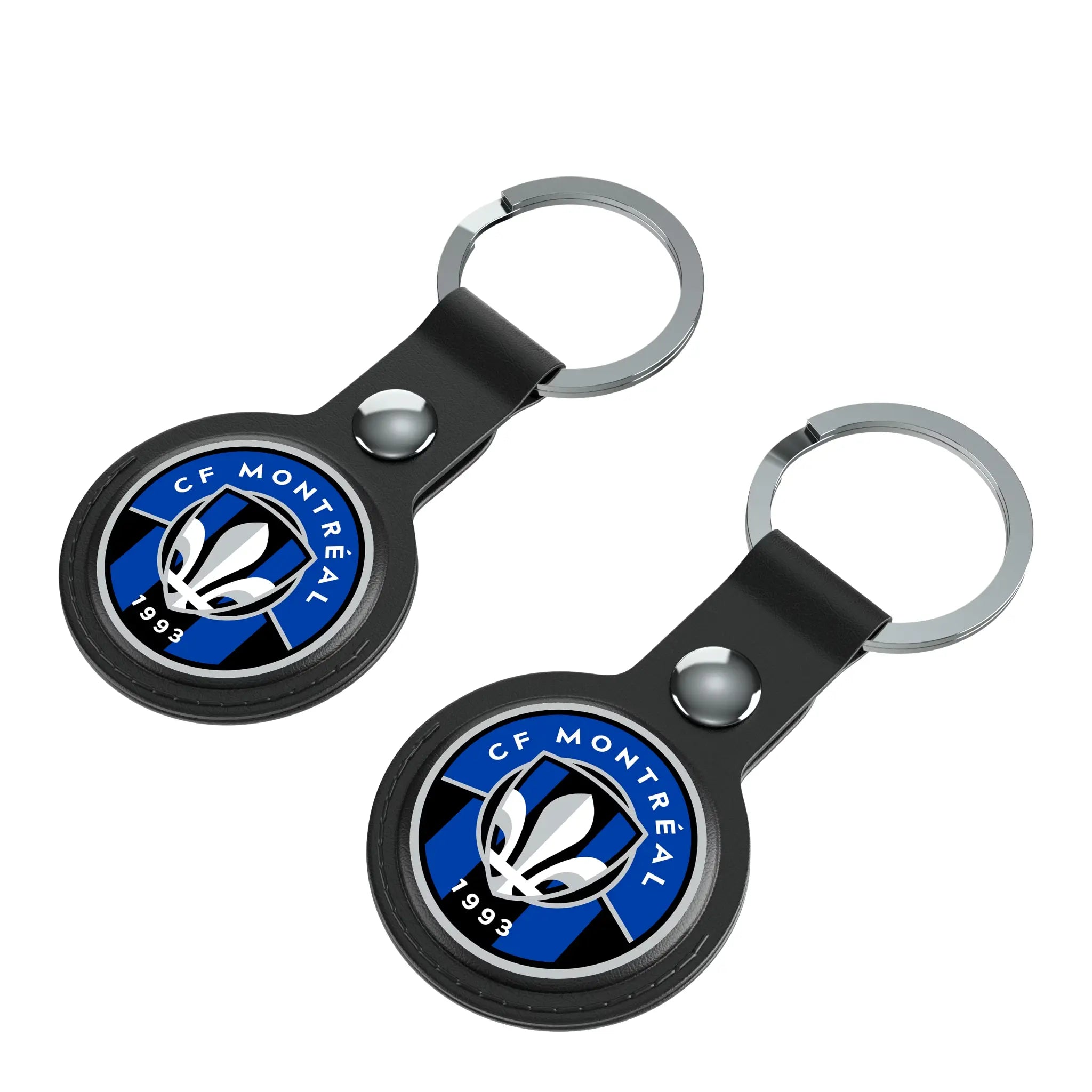 CF Montreal Insignia AirTag Black Airtag Holder 2-Pack - Isometric View