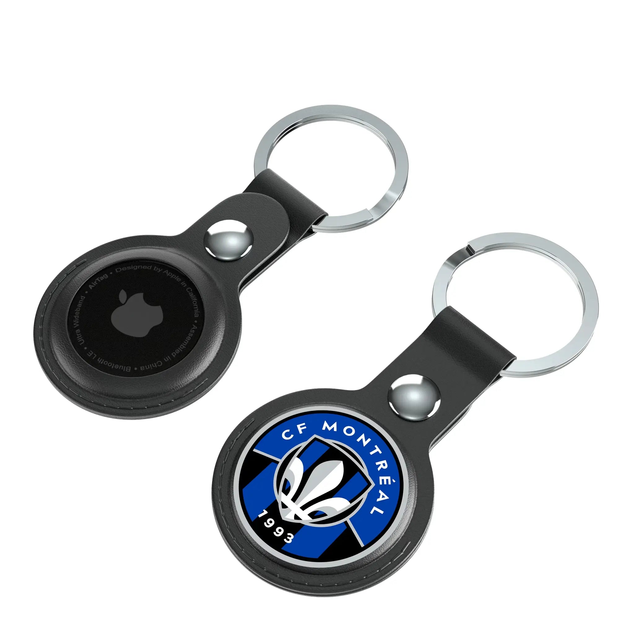 CF Montreal Insignia AirTag Black Airtag Holder 2-Pack - Isometric View