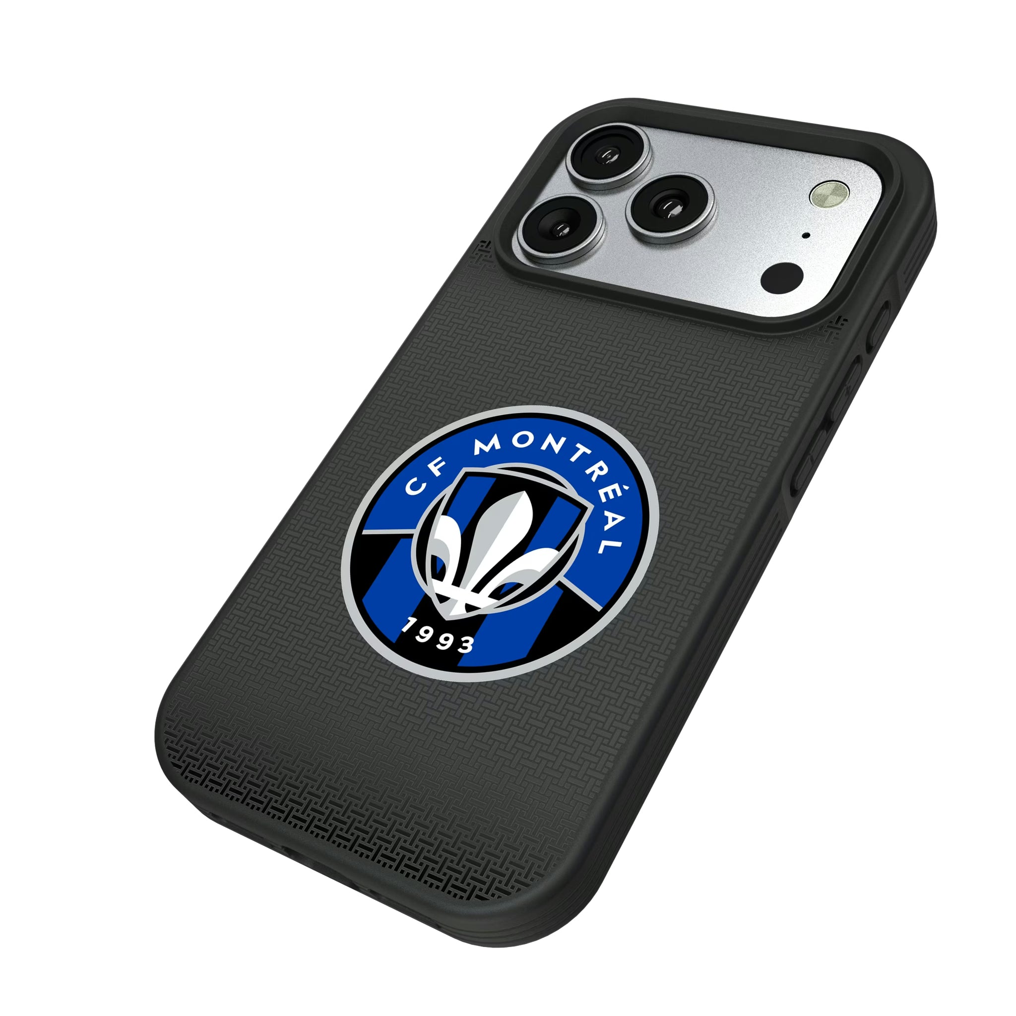 CF Montreal Linen iPhone Bump Phone Case for Apple iPhone - Isometric View#Device_iPhone 17 Pro