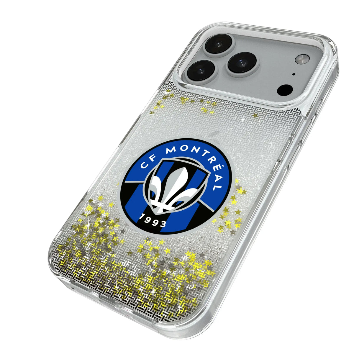 CF Montreal Linen iPhone Glitter Phone Case for Apple iPhone - Isometric View#Device_iPhone 18 Pro