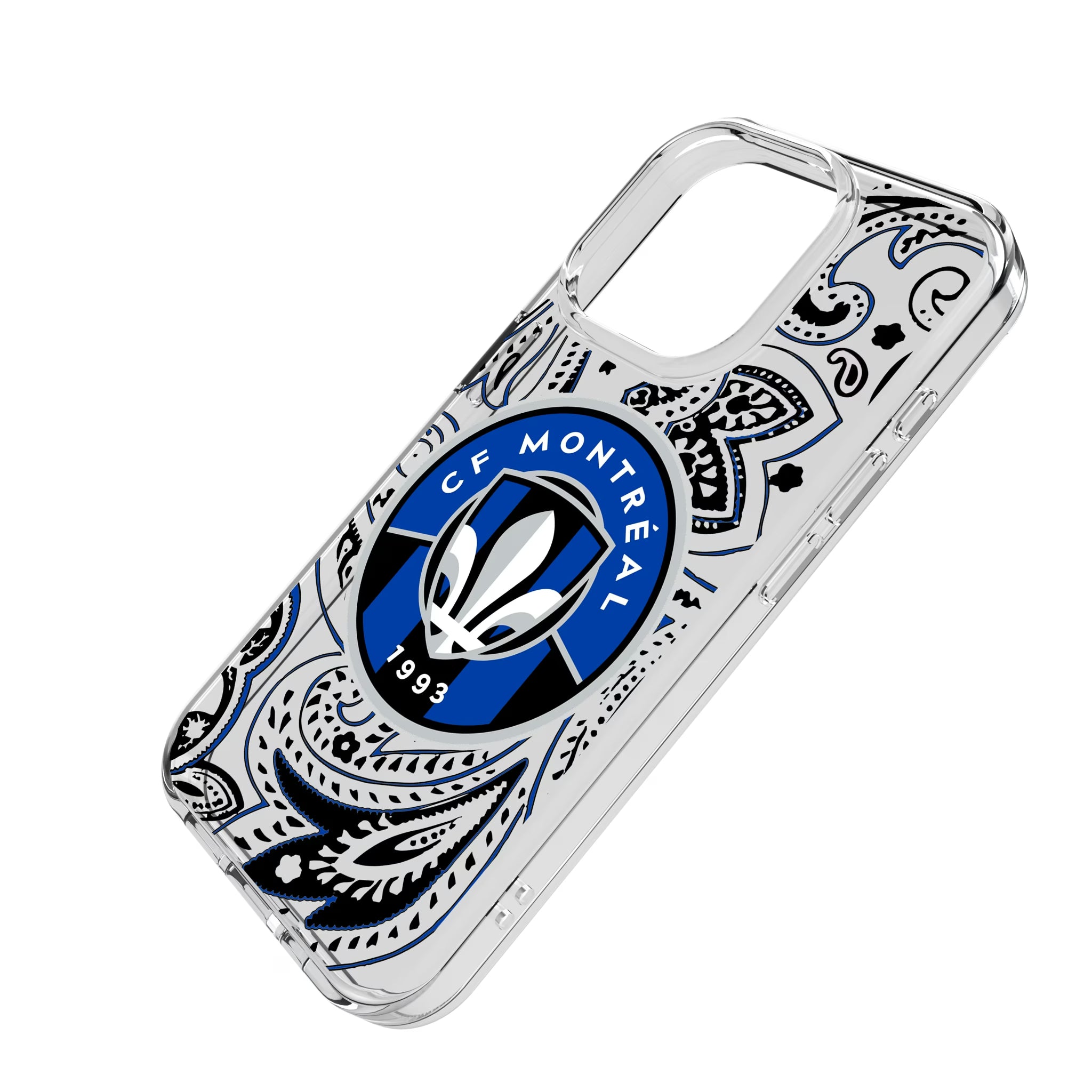 CF Montreal Paisley iPhone Clear Phone Case for Apple iPhone - Isometric View