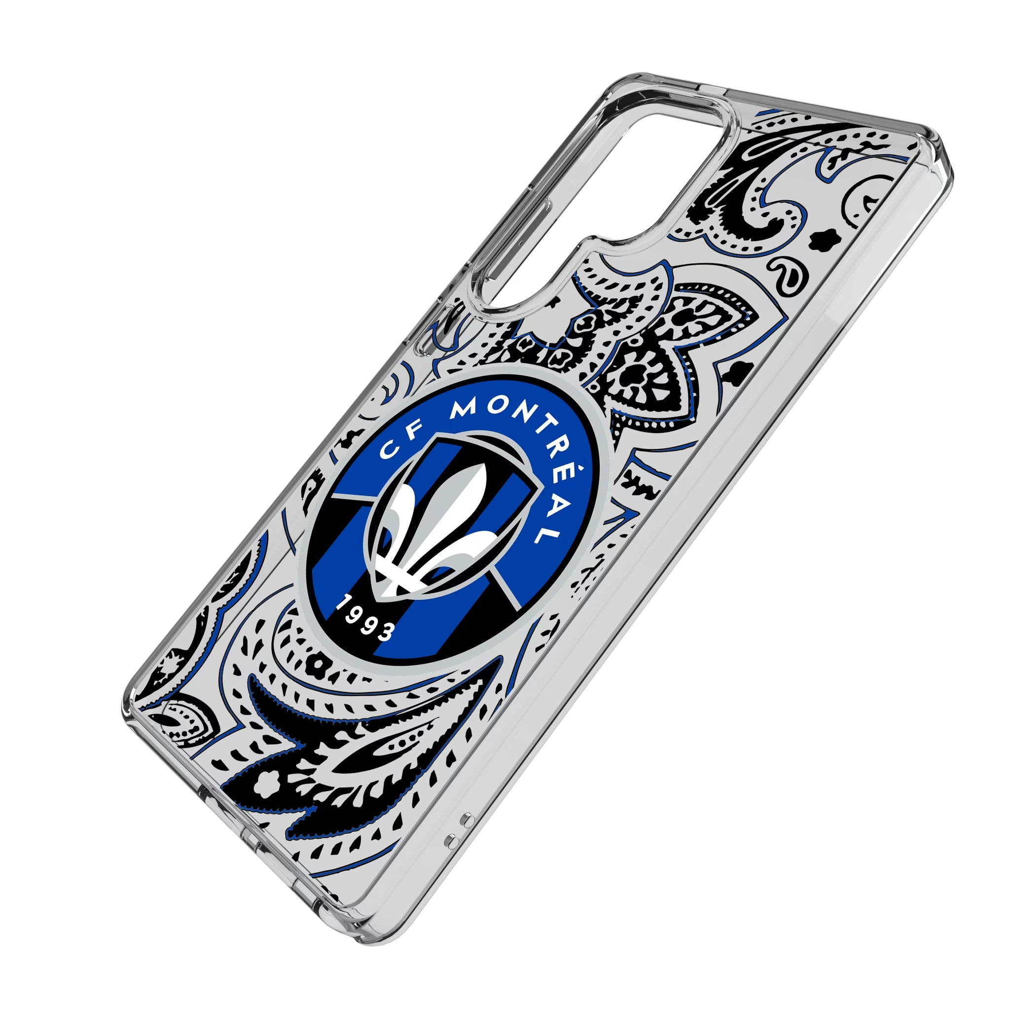 CF Montreal Paisley Galaxy Clear Phone Case for Samsung Galaxy - Isometric View