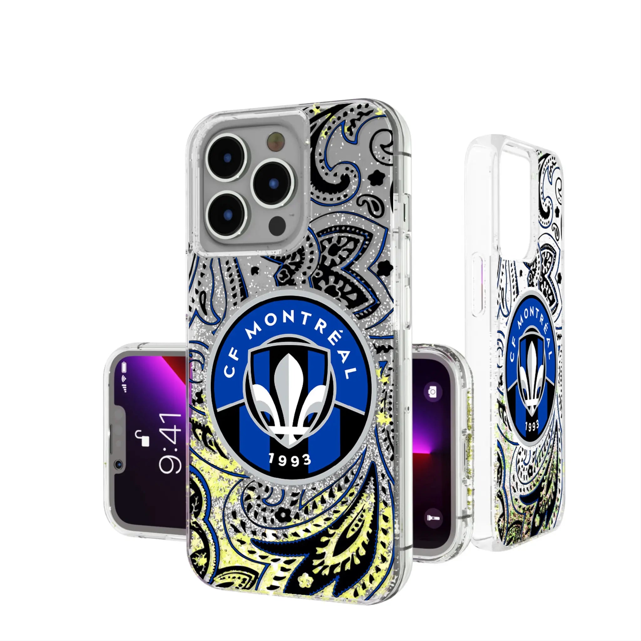 CF Montreal Paisley Glitter Phone Case for Apple iPhone