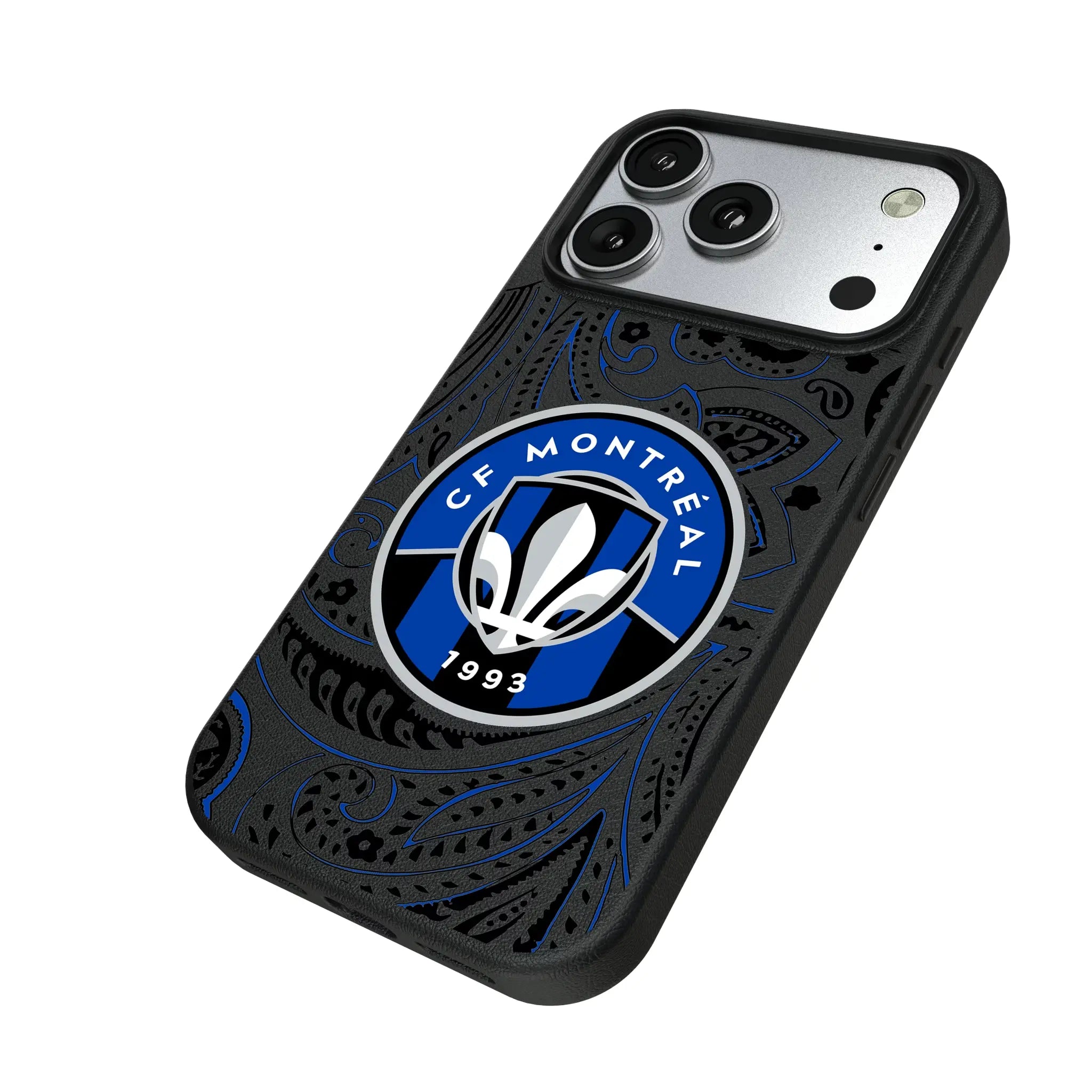 CF Montreal Paisley iPhone MagSafe Compatible Phone Case for Apple iPhone - Isometric View#Device_iPhone 17 Pro