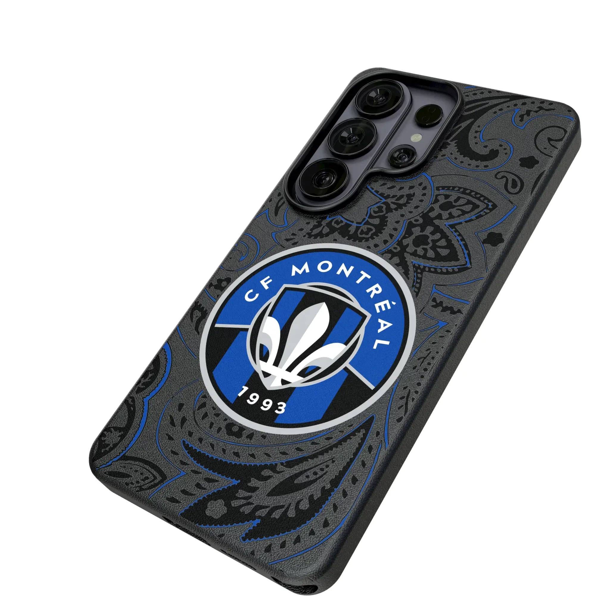 CF Montreal Paisley Galaxy MagSafe Compatible Phone Case for Samsung Galaxy - Isometric View#Device_Galaxy S26 Ultra
