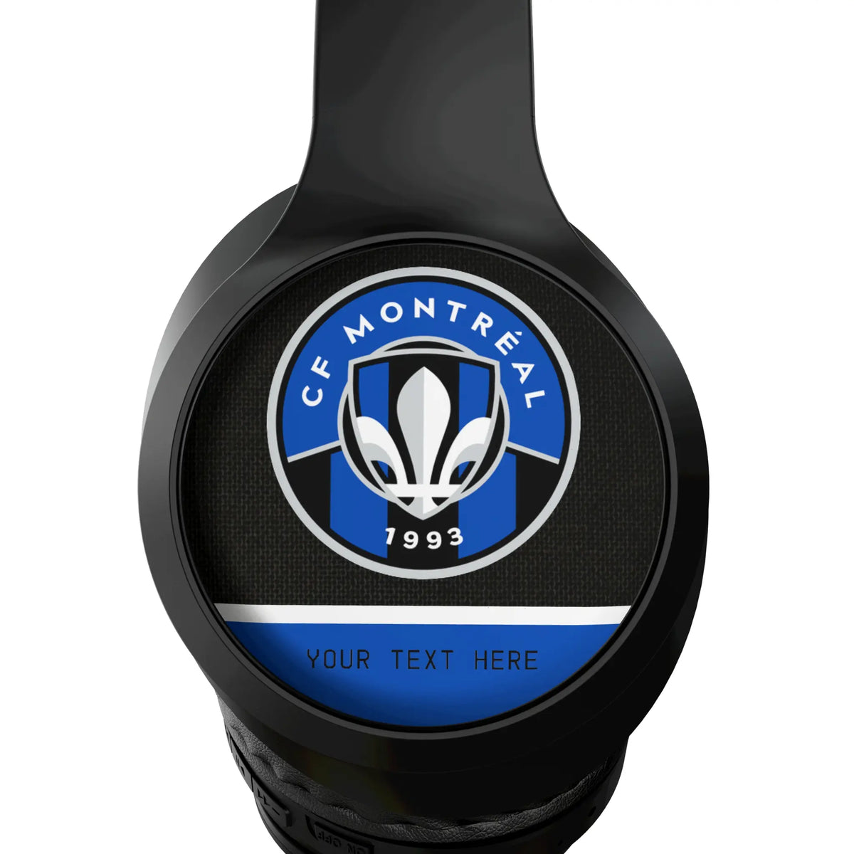 CF Montreal Personalized Endzone Solid Wireless Over-Ear Headphones With Case - Detail