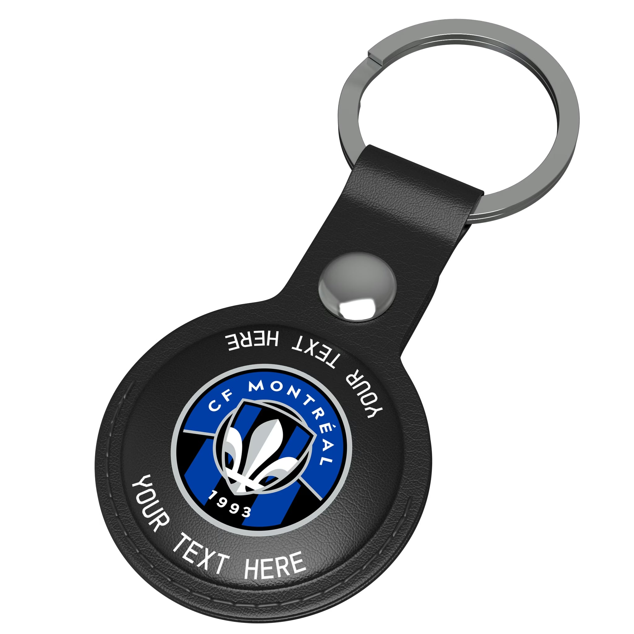 CF Montreal Personalized Insignia AirTag Black Airtag Holder - Isometric View
