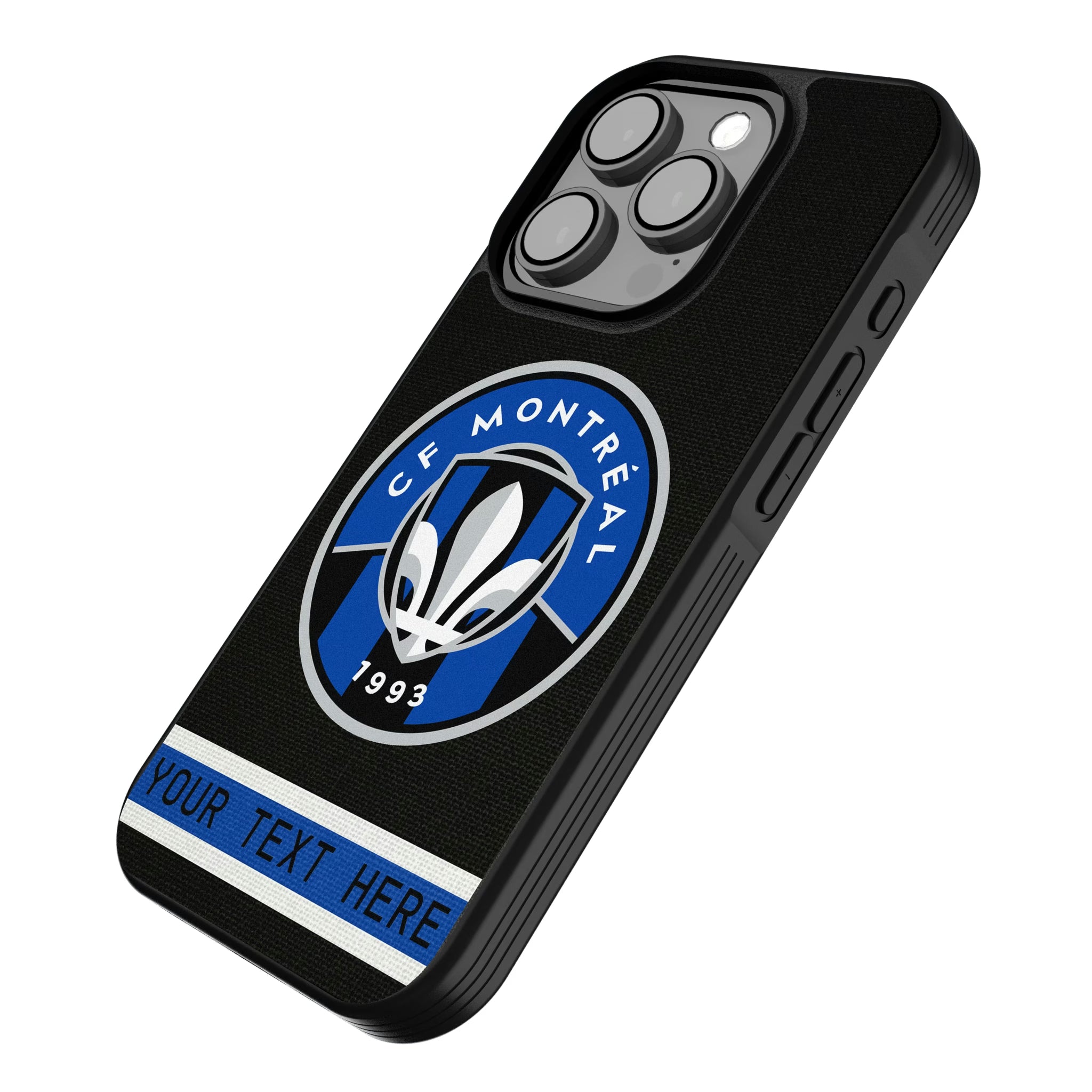 CF Montreal Personalized Stripe iPhone Bump Phone Case for Apple iPhone - Isometric View