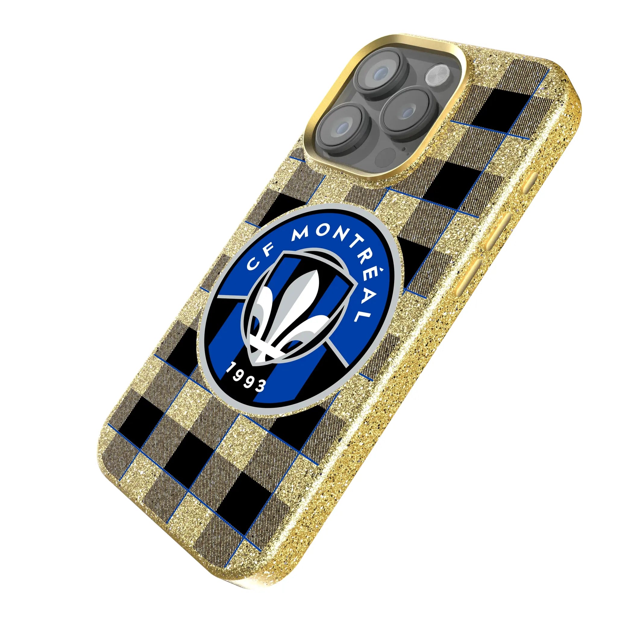 CF Montreal Plaid iPhone Bling Phone Case for Apple iPhone - Isometric View