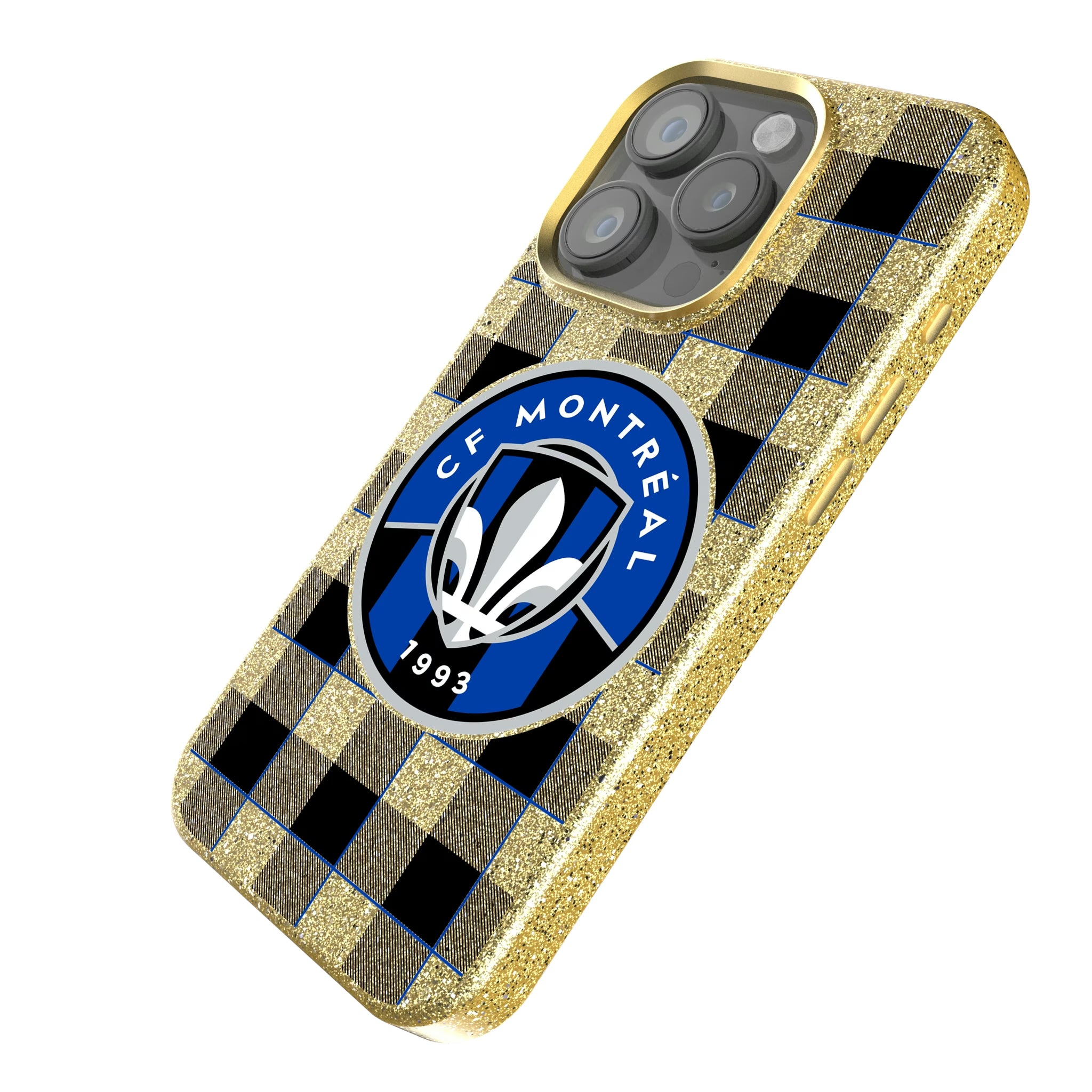 CF Montreal Plaid iPhone Bling Phone Case for Apple iPhone - Isometric View