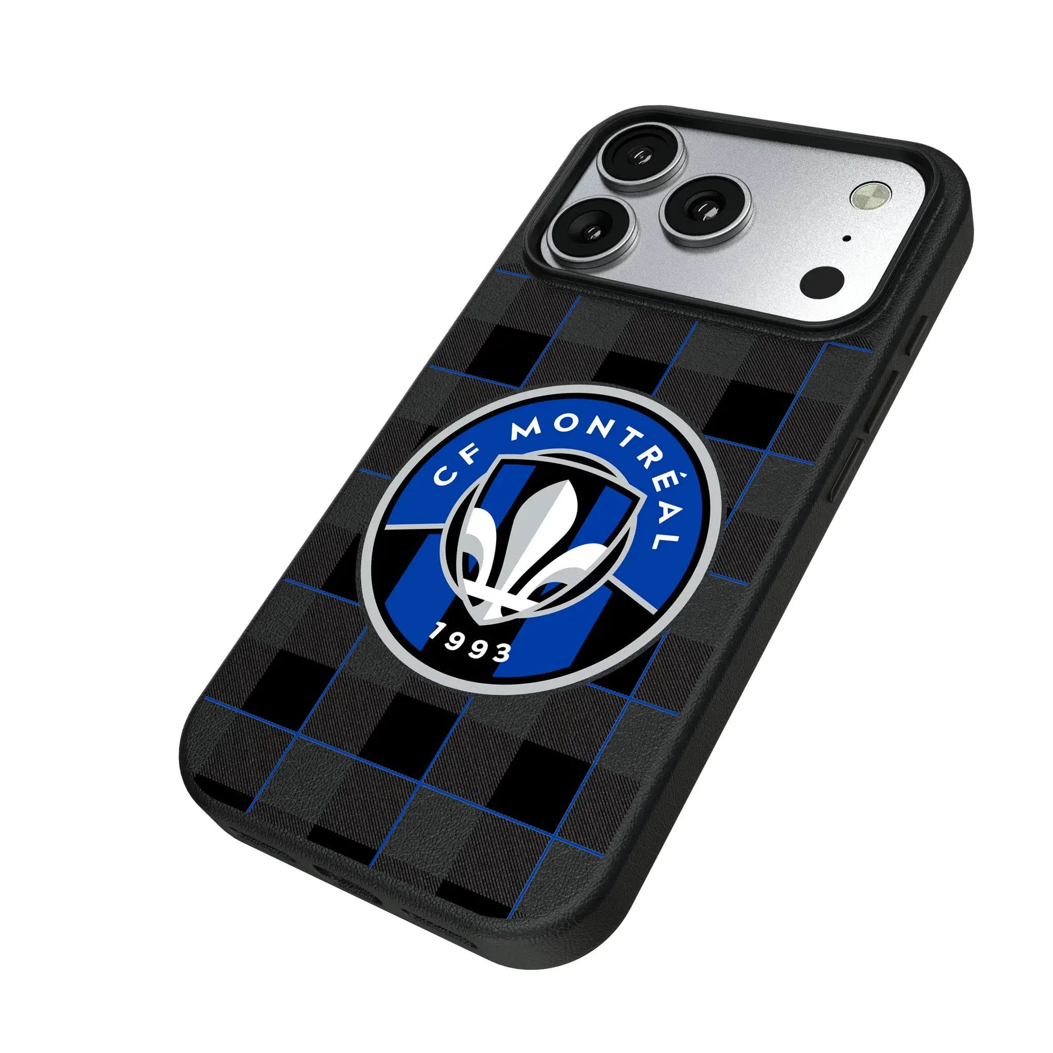 CF Montreal Plaid iPhone MagSafe Compatible Phone Case for Apple iPhone - Isometric View#Device_iPhone 17 Pro