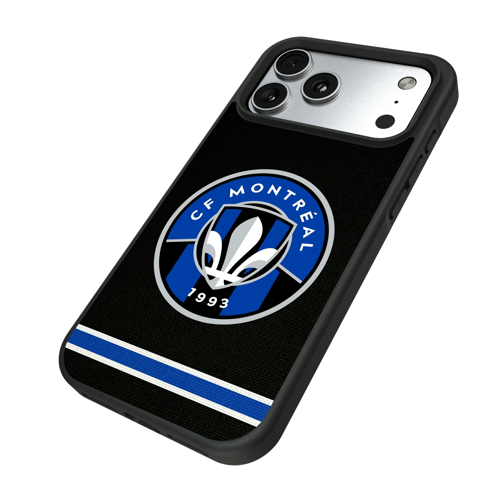 CF Montreal Stripe iPhone Bump Phone Case for Apple iPhone - Isometric View#Device_iPhone 17 Pro Max