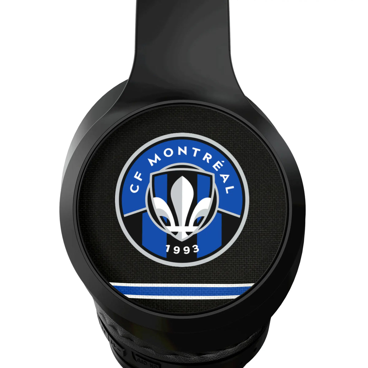 CF Montreal Stripe Wireless Over-Ear Headphones With Case - Detail