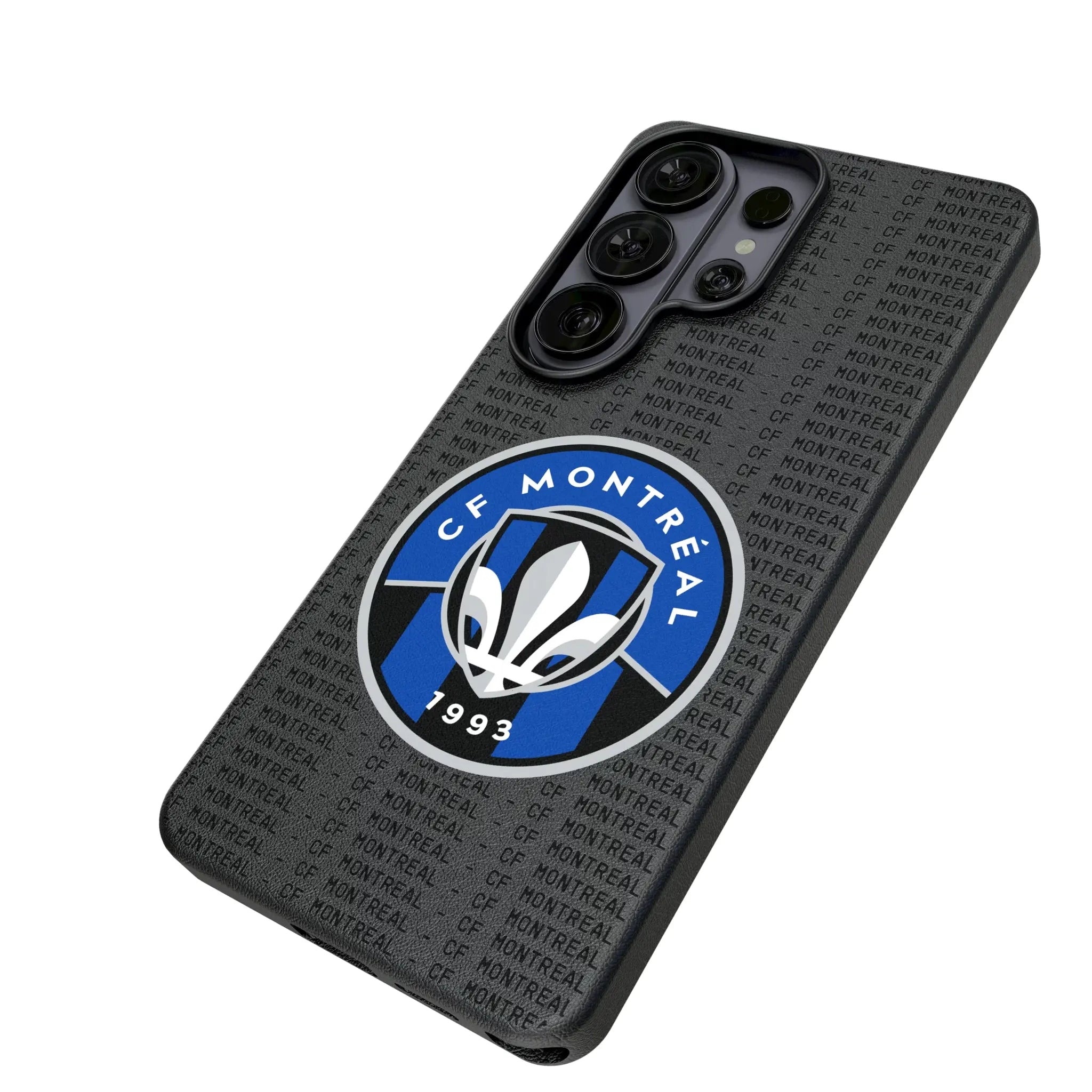CF Montreal Text Backdrop Galaxy MagSafe Compatible Phone Case for Samsung Galaxy - Isometric View#Device_Galaxy S26 Ultra