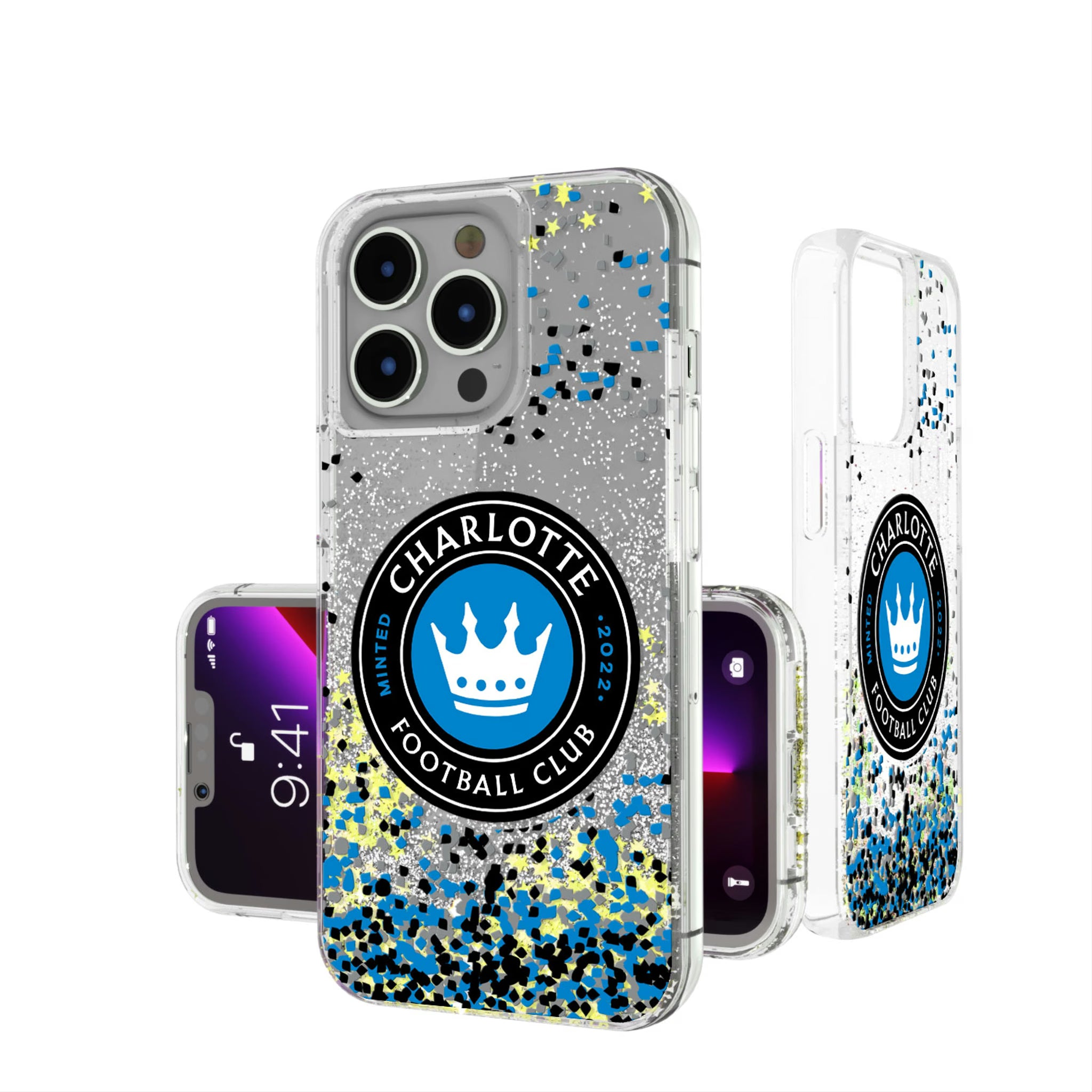 Charlotte FC Confetti iPhone Glitter Phone Case for Apple iPhone