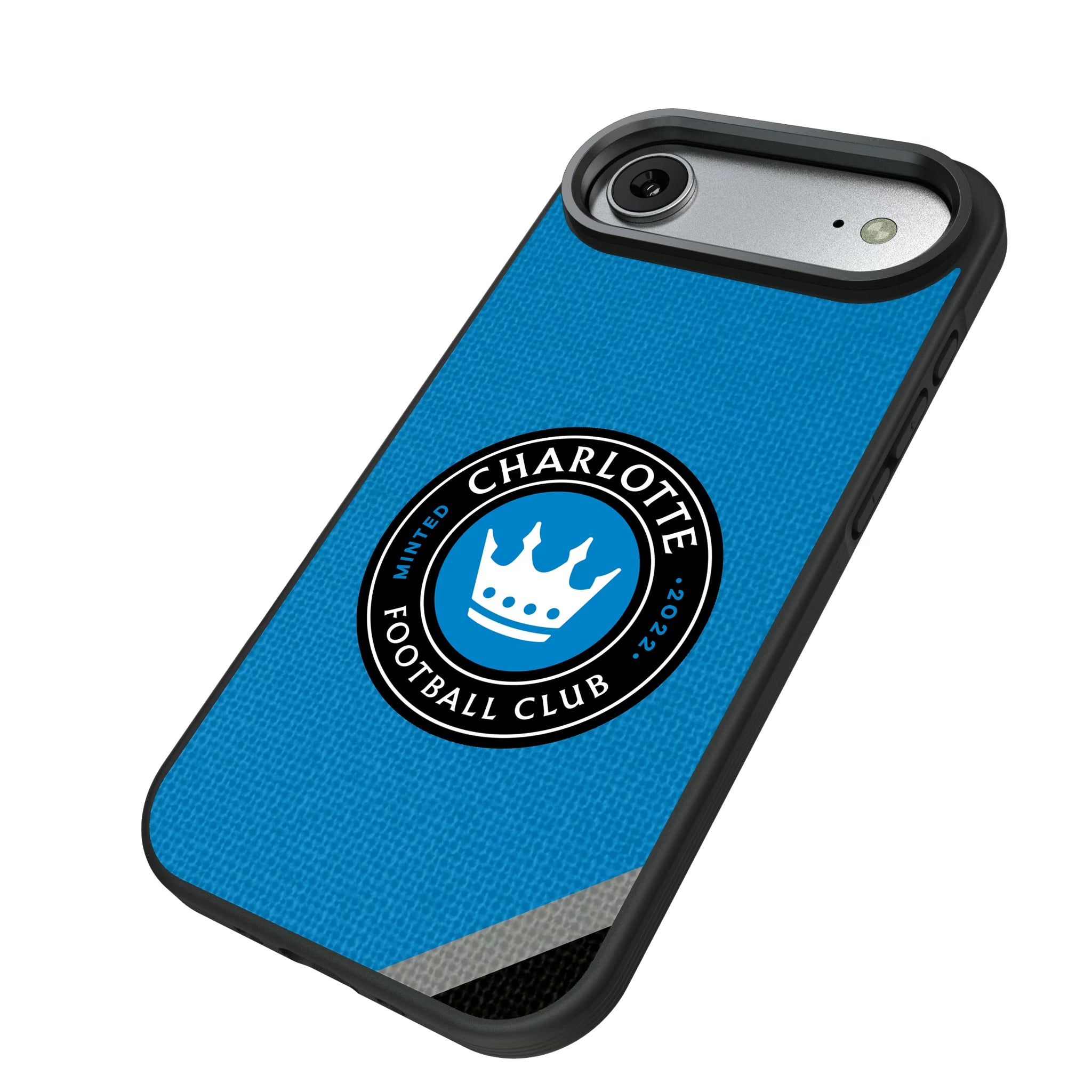 Charlotte FC Diagonal Stripe iPhone Bump Phone Case for Apple iPhone - Isometric View#Device_iPhone Air