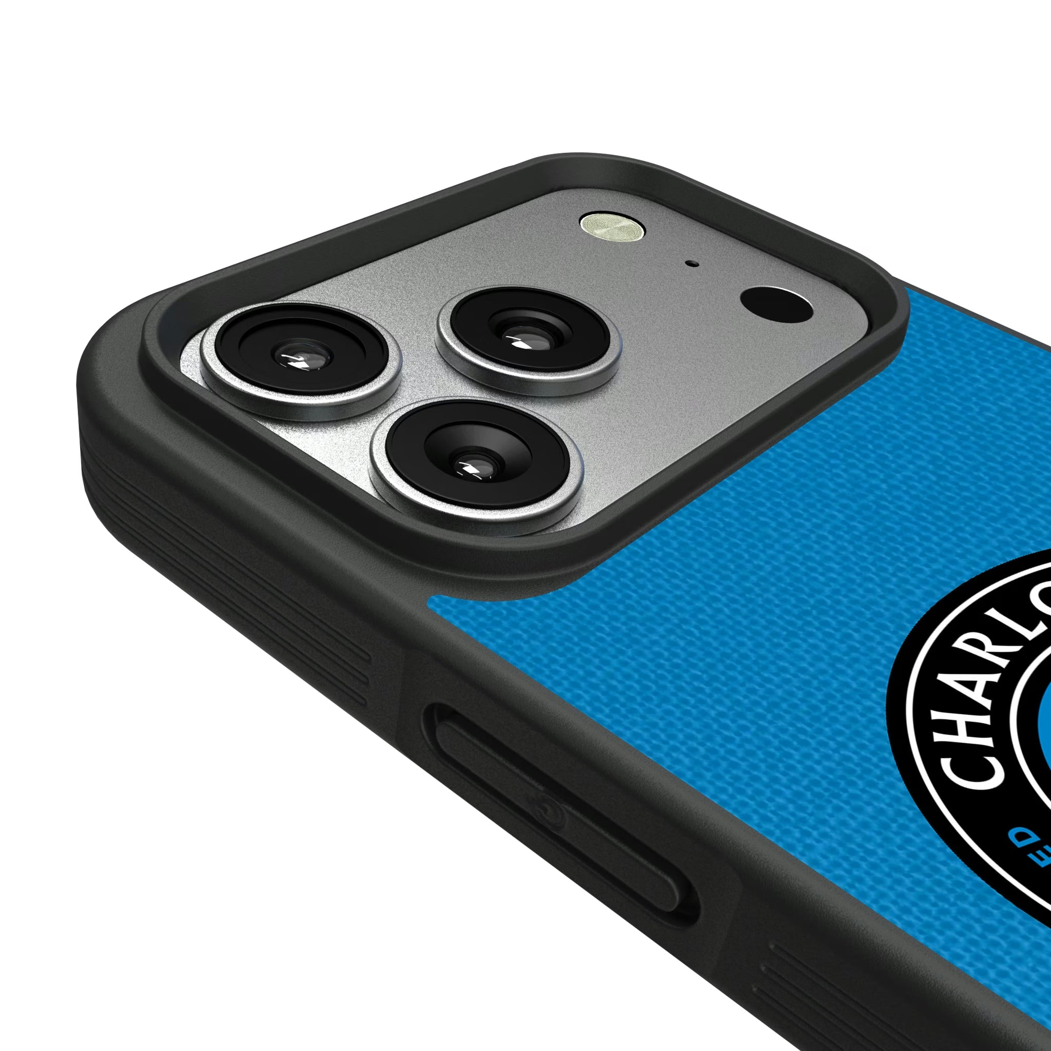 Charlotte FC Diagonal Stripe iPhone Bump Phone Case for Apple iPhone - Detail#Device_iPhone 17 Pro