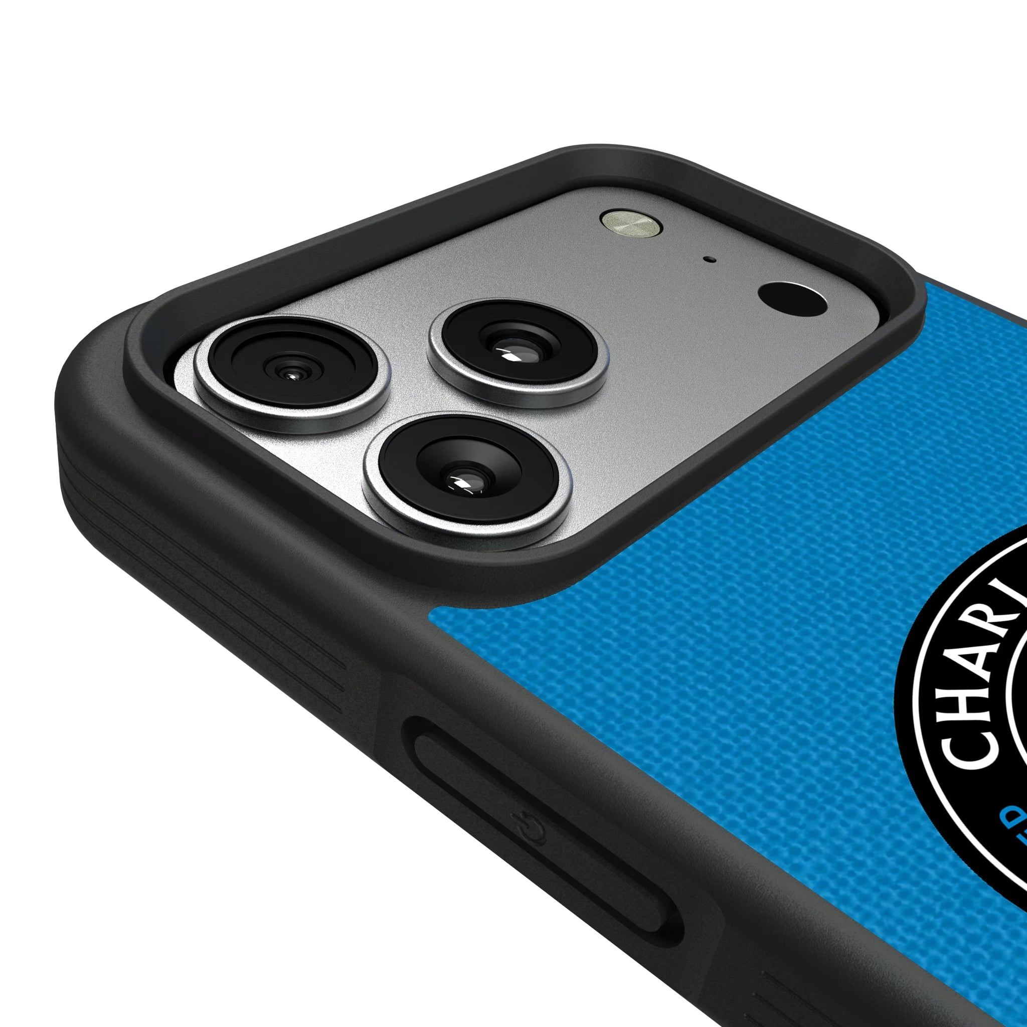Charlotte FC Diagonal Stripe iPhone Bump Phone Case for Apple iPhone - Detail#Device_iPhone 17 Pro Max
