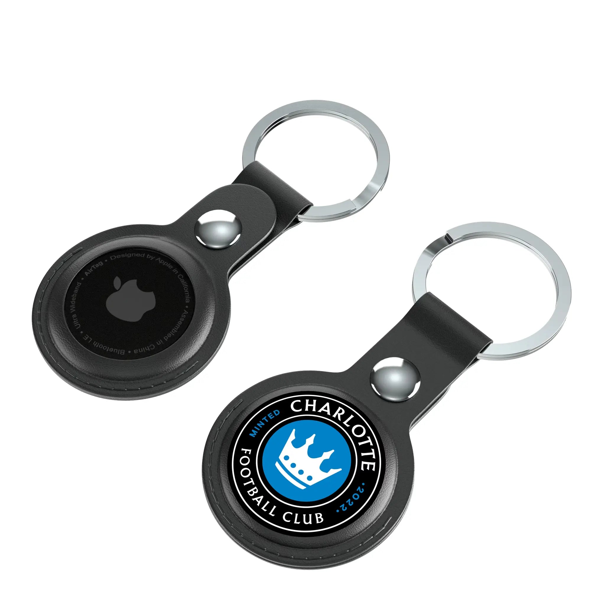 Charlotte FC Insignia AirTag Black Airtag Holder 2-Pack - Isometric View