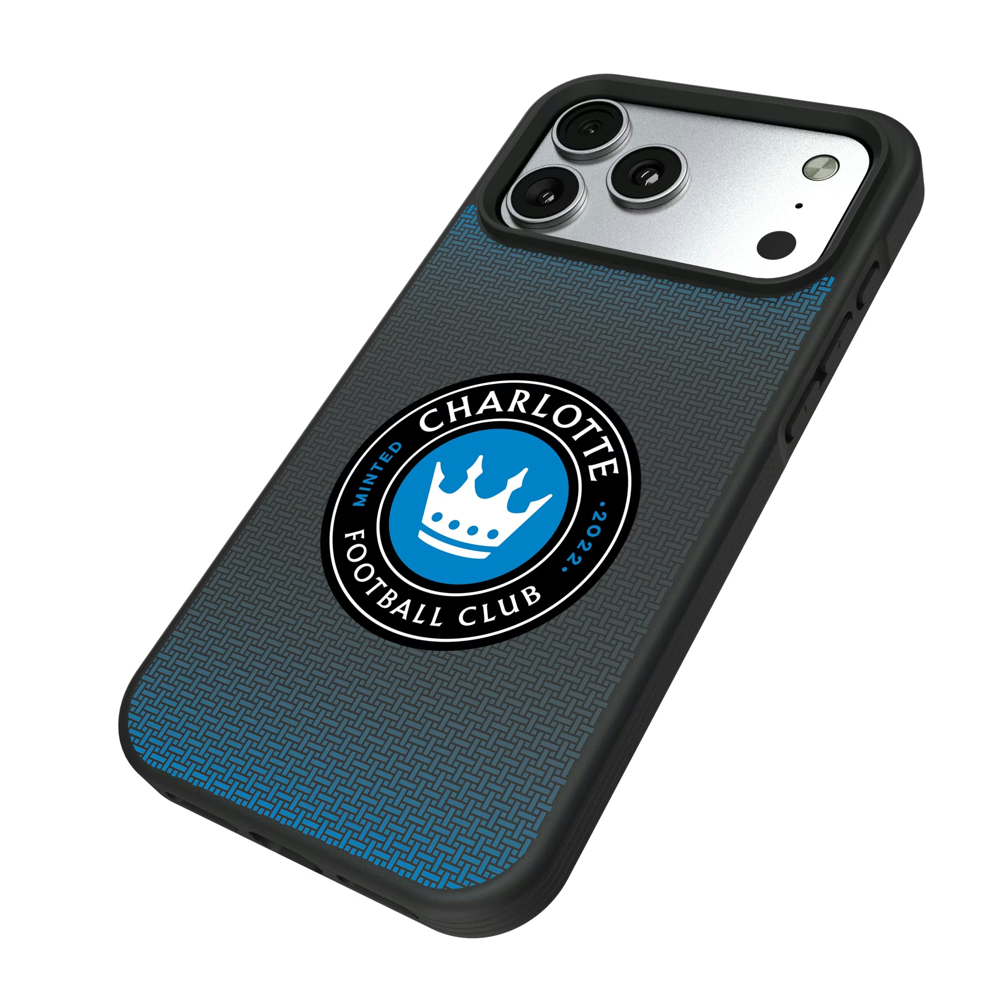 Charlotte FC Linen iPhone Bump Phone Case for Apple iPhone - Isometric View#Device_iPhone 17 Pro Max