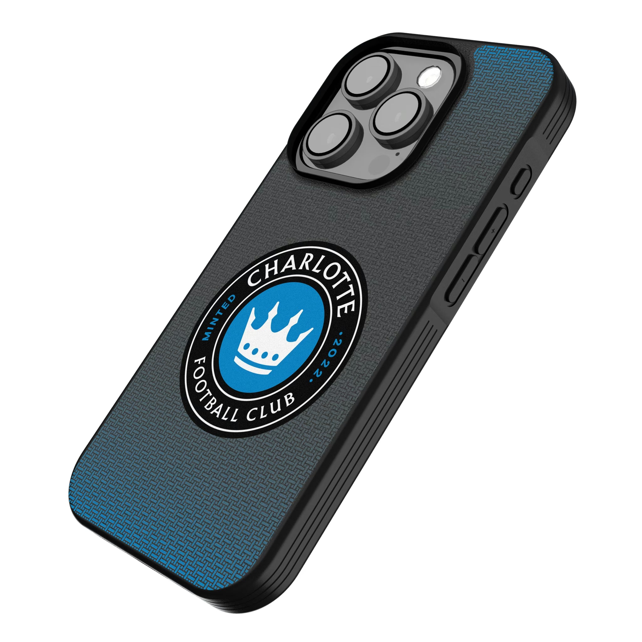 Charlotte FC Linen iPhone Bump Phone Case for Apple iPhone - Isometric View