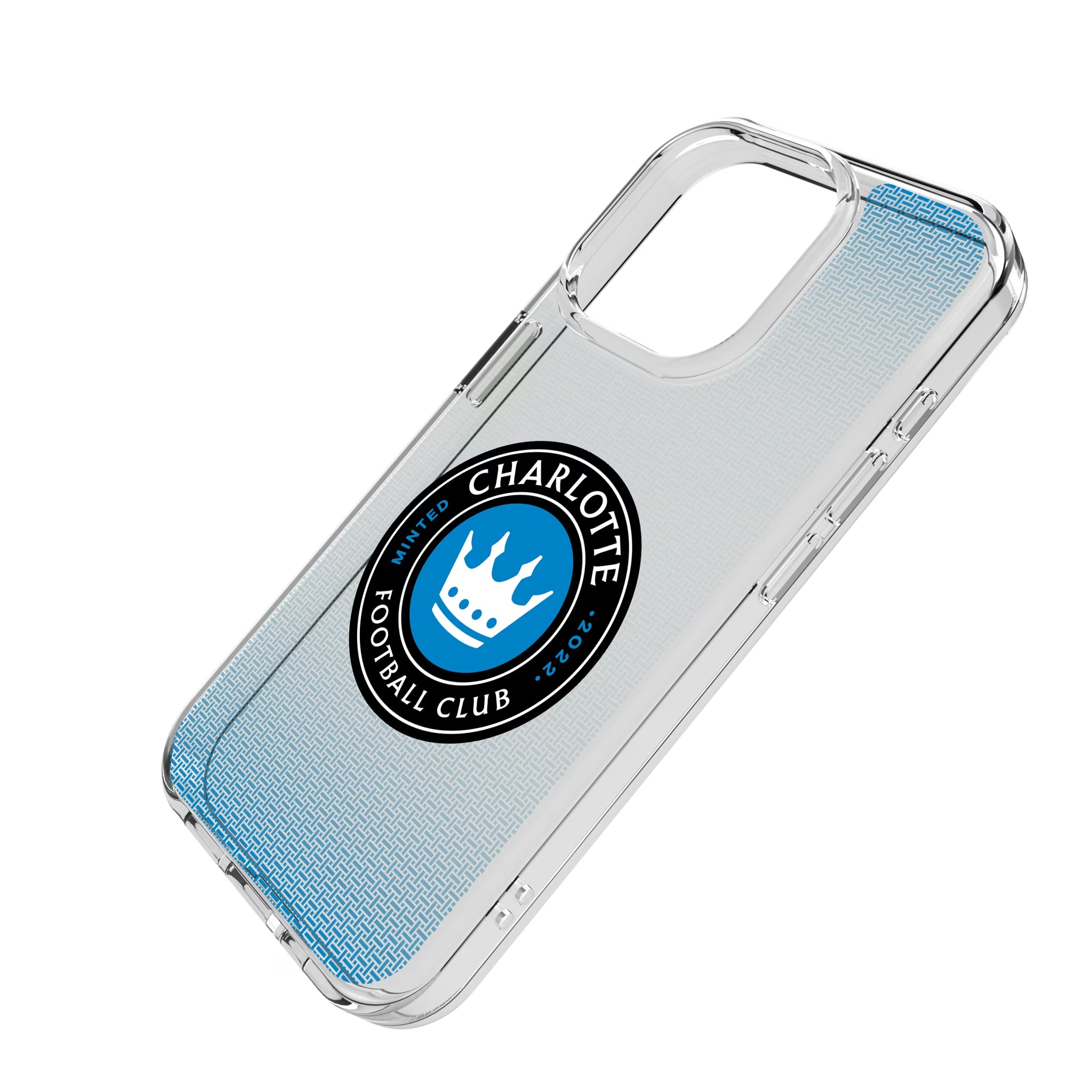 Charlotte FC Linen iPhone Clear Phone Case for Apple iPhone - Isometric View