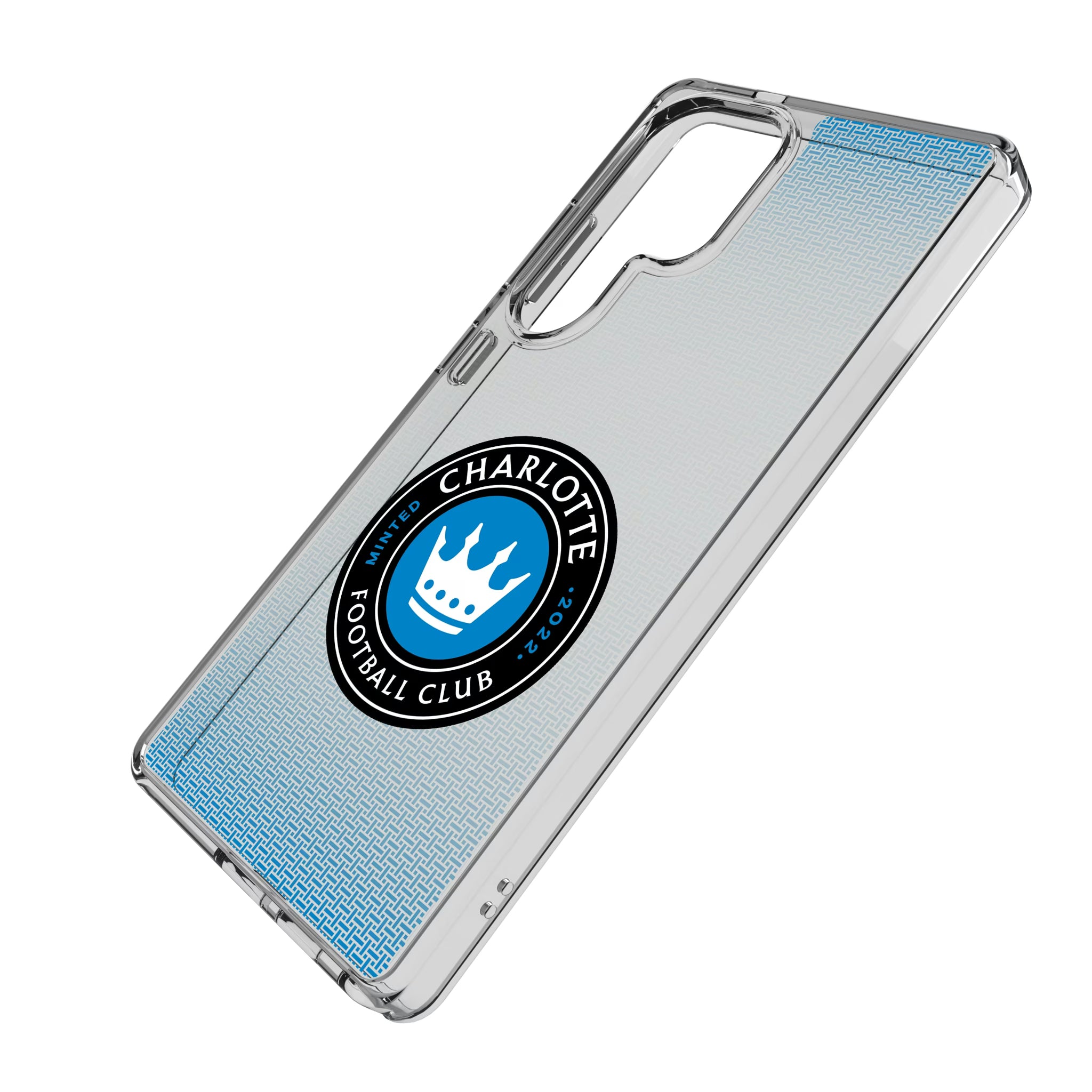 Charlotte FC Linen Galaxy Clear Phone Case for Samsung Galaxy - Isometric View