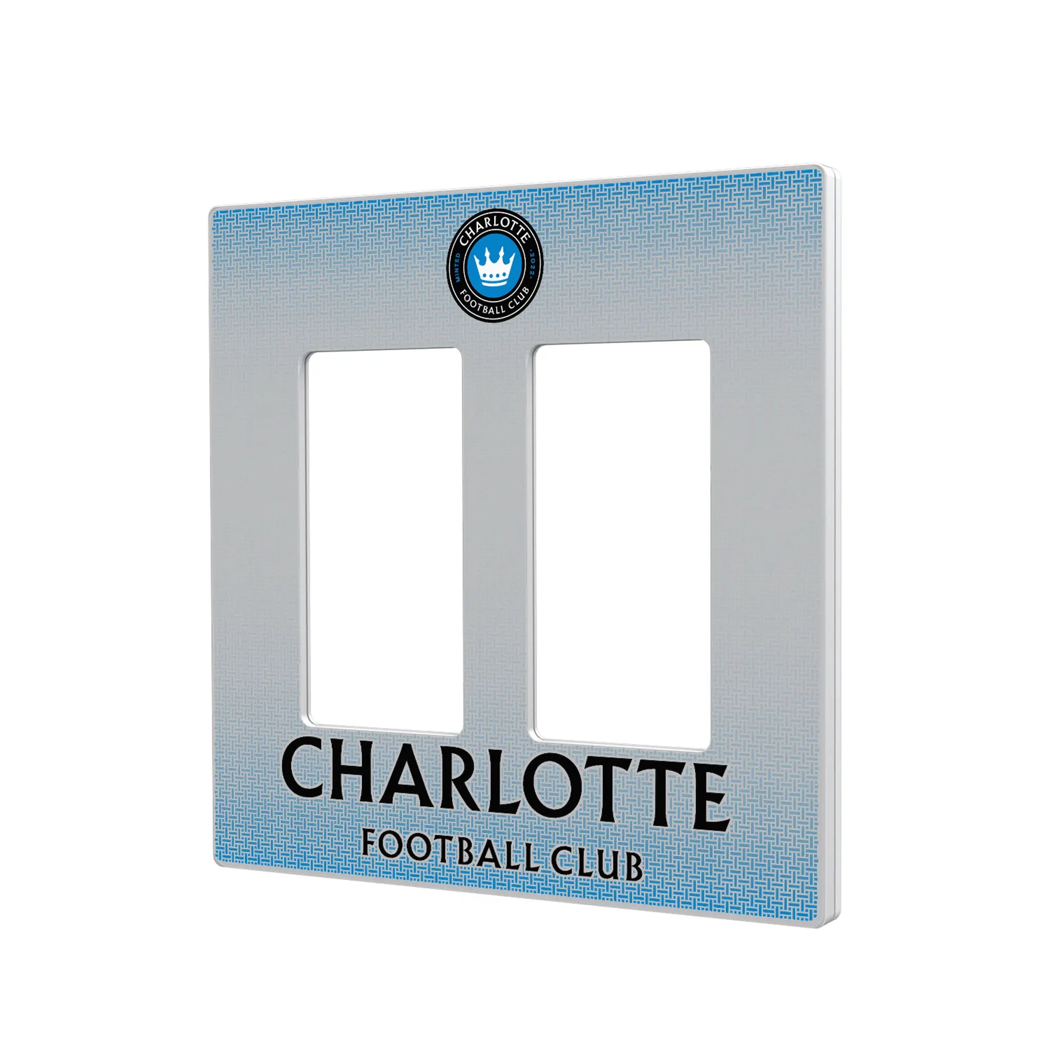 Charlotte FC Linen Hidden-Screw Light Switch Plate#Style_Double Rocker