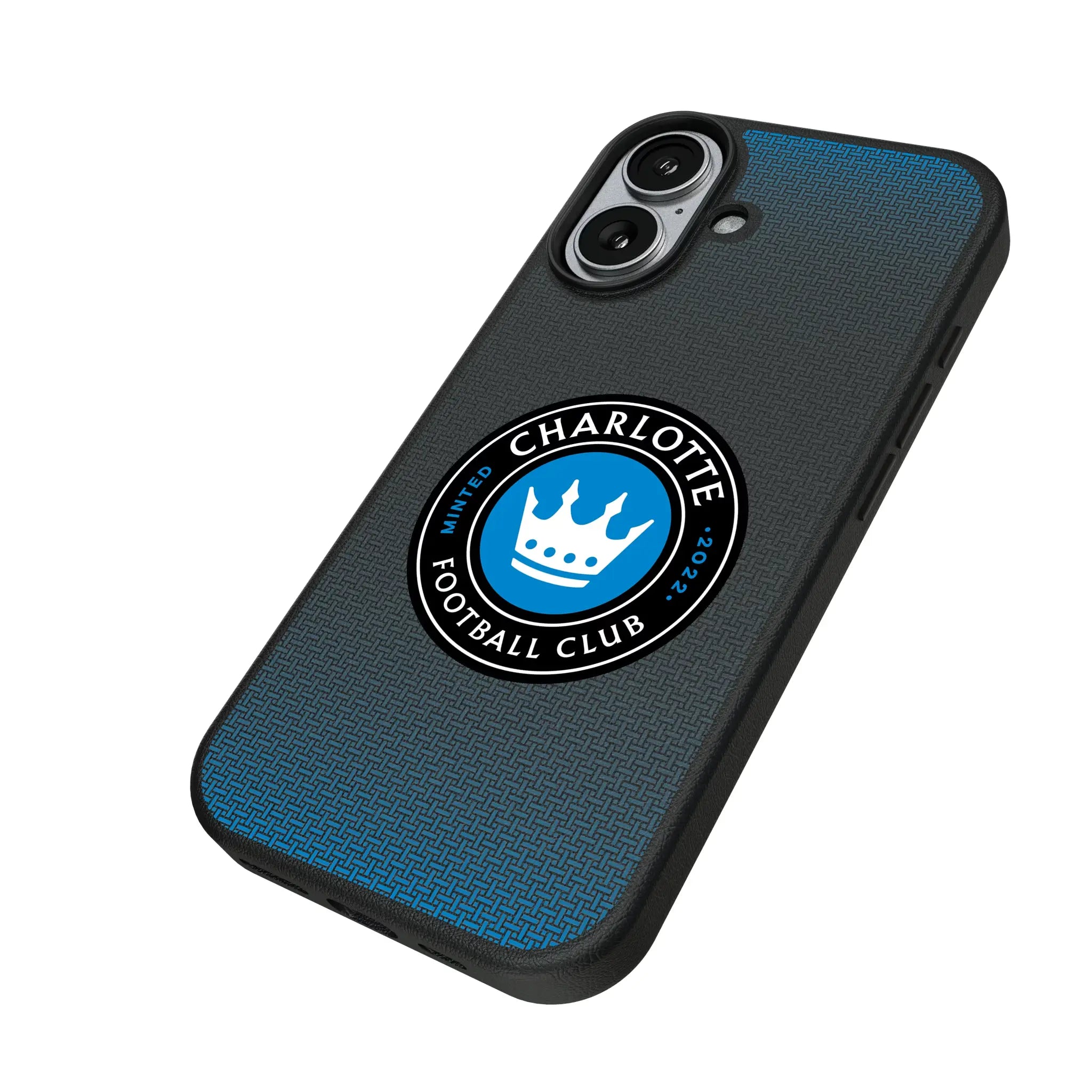 Charlotte FC Linen iPhone MagSafe Compatible Phone Case for Apple iPhone - Isometric View#Device_iPhone 17