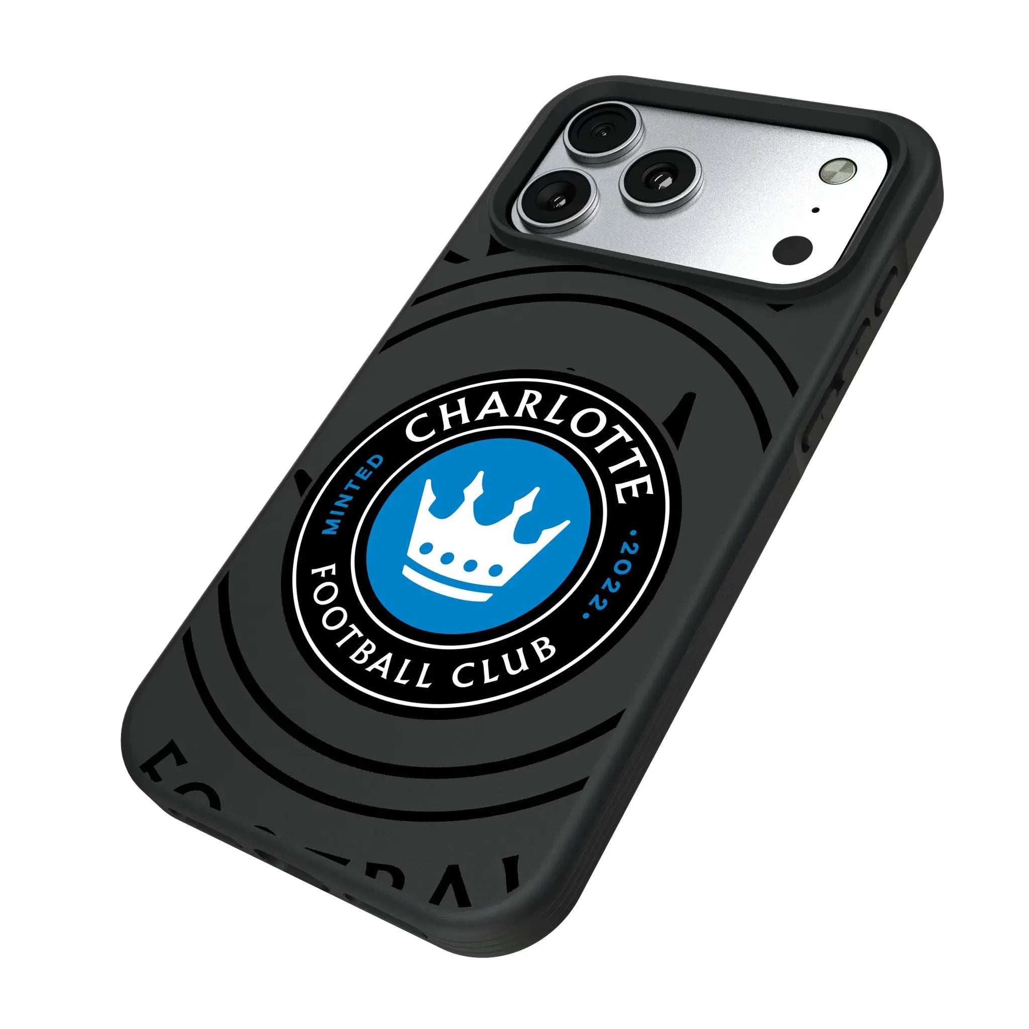 Charlotte FC Monocolor Tilt iPhone Bump Phone Case for Apple iPhone - Isometric View#Device_iPhone 17 Pro Max